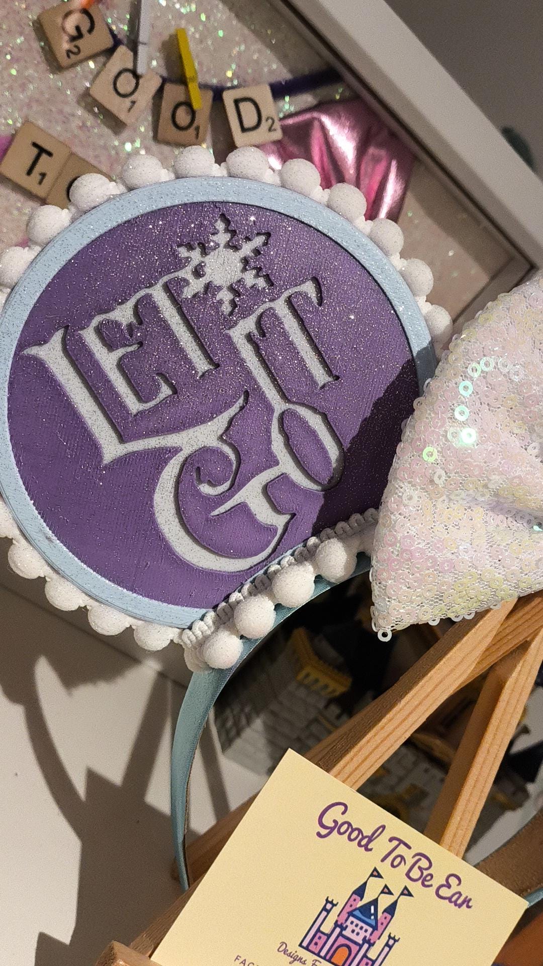 Frozen Elsa Princess Disney Minnie and Mickey Inspired Light Mouse Ears Headband - Disney World Magic Kingdom Purple Blue White