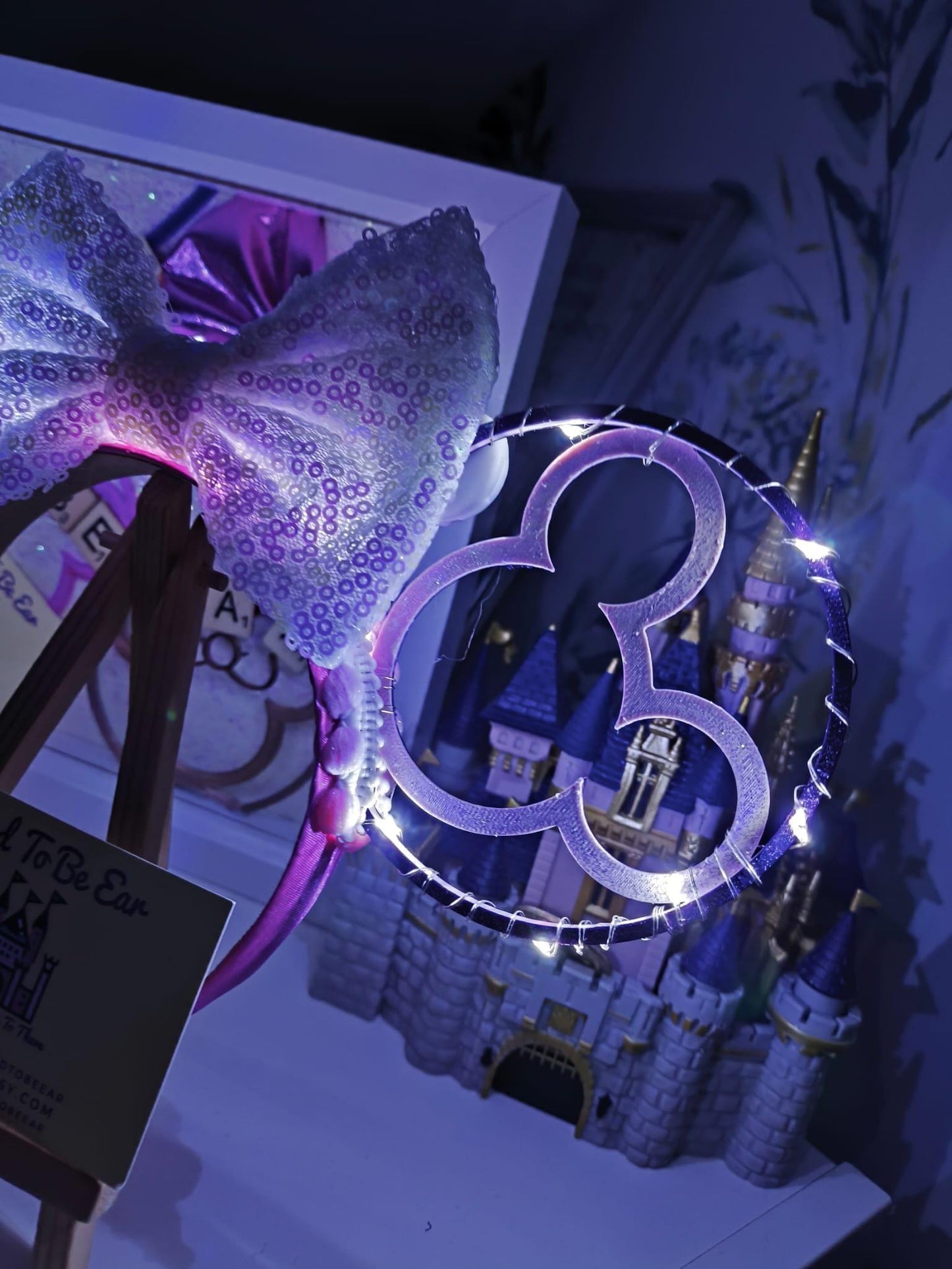Birthday Best Day Ever Celebration Disney Minnie and Mickey Inspired Light Mouse Ears Headband - Disney World Magic Kingdom Princess Purple
