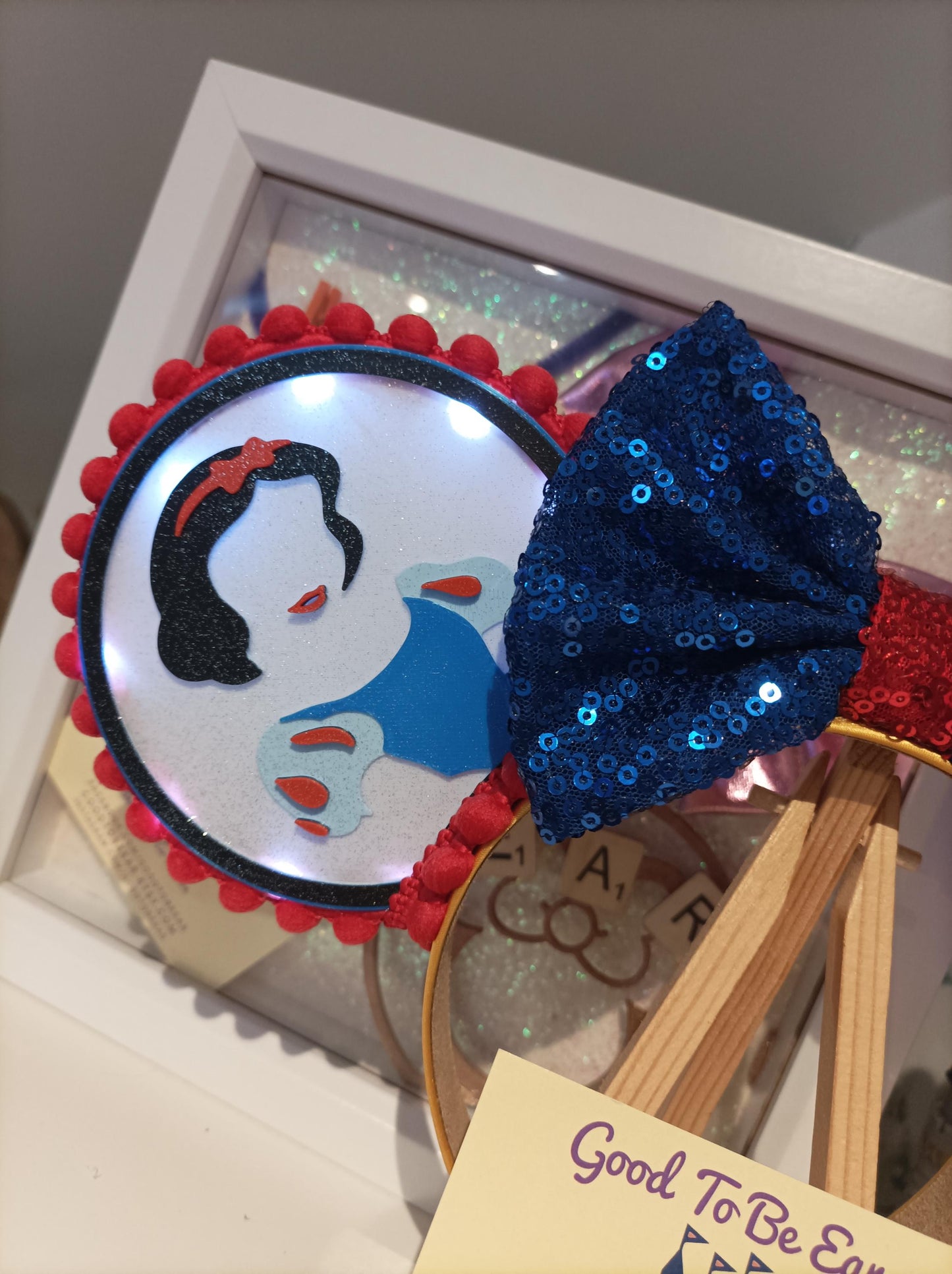 Snow White Princess Disney Minnie and Mickey Inspired Light Mouse Ears Headband - Disney World Magic Kingdom Yellow Blue Red