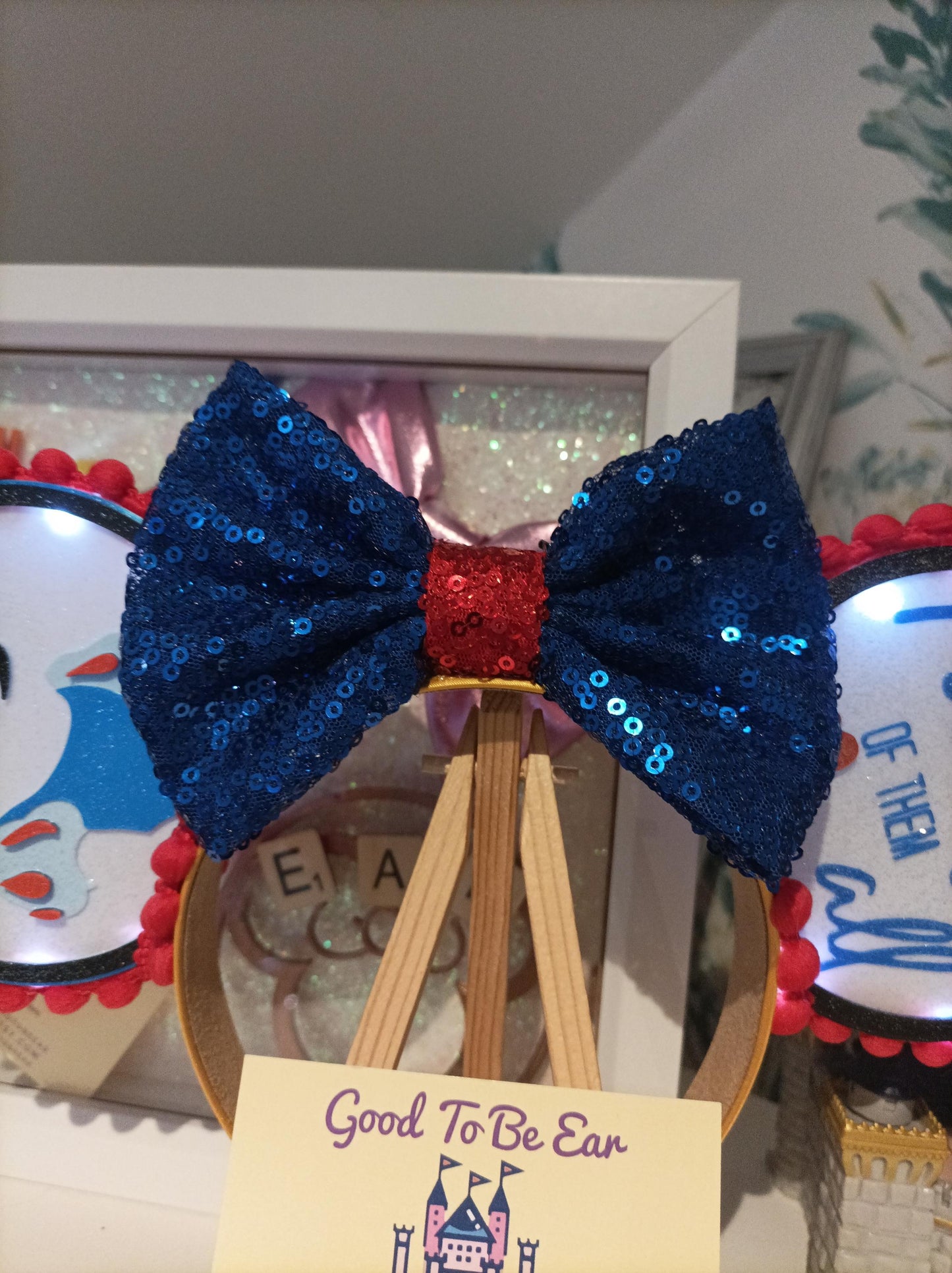 Snow White Princess Disney Minnie and Mickey Inspired Light Mouse Ears Headband - Disney World Magic Kingdom Yellow Blue Red