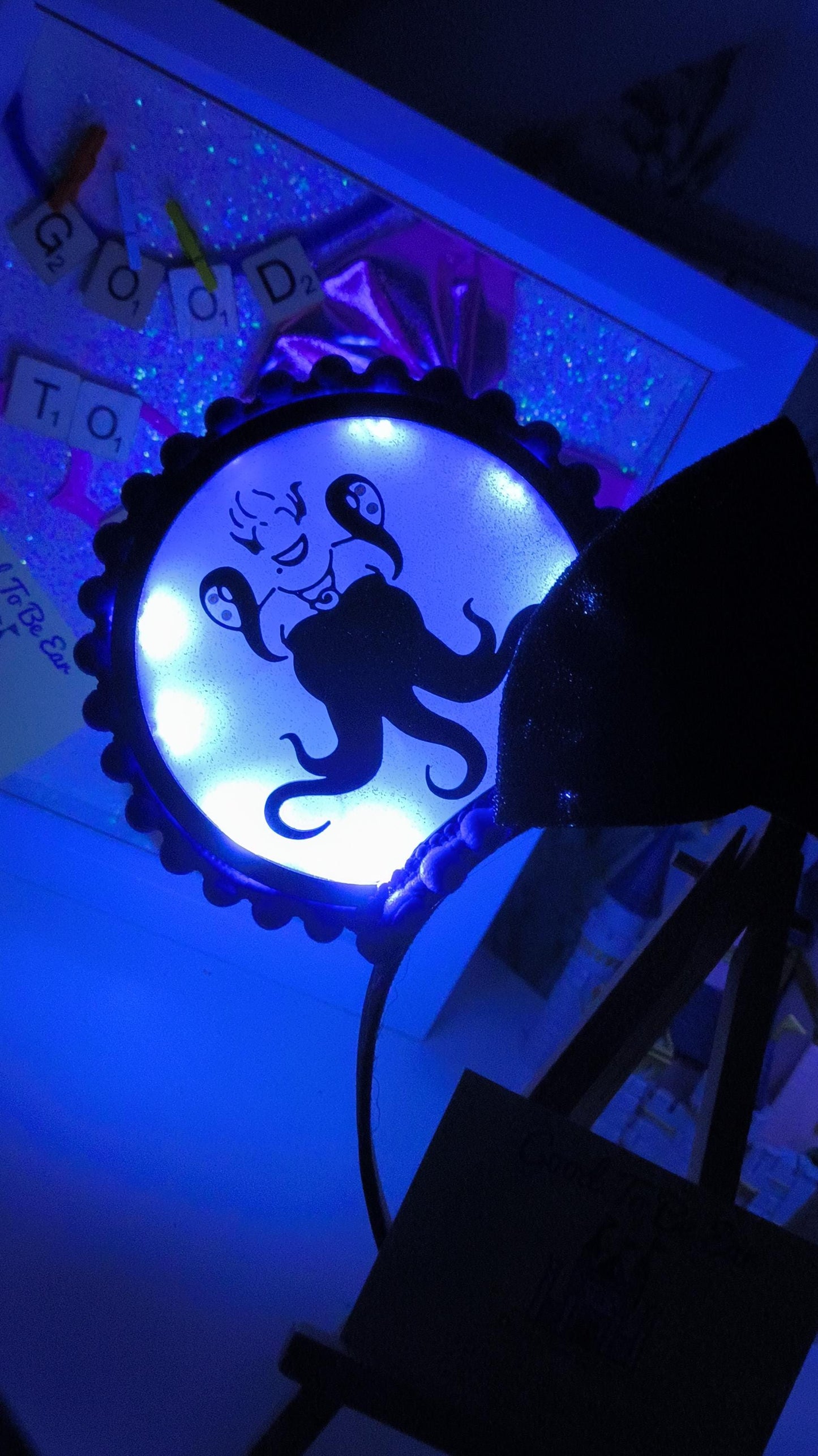Ursula Villain Witch Ariel Little Mermaid Disney Minnie and Mickey Inspired Light Mouse Ears Headband - World Magic Kingdom Purple Black