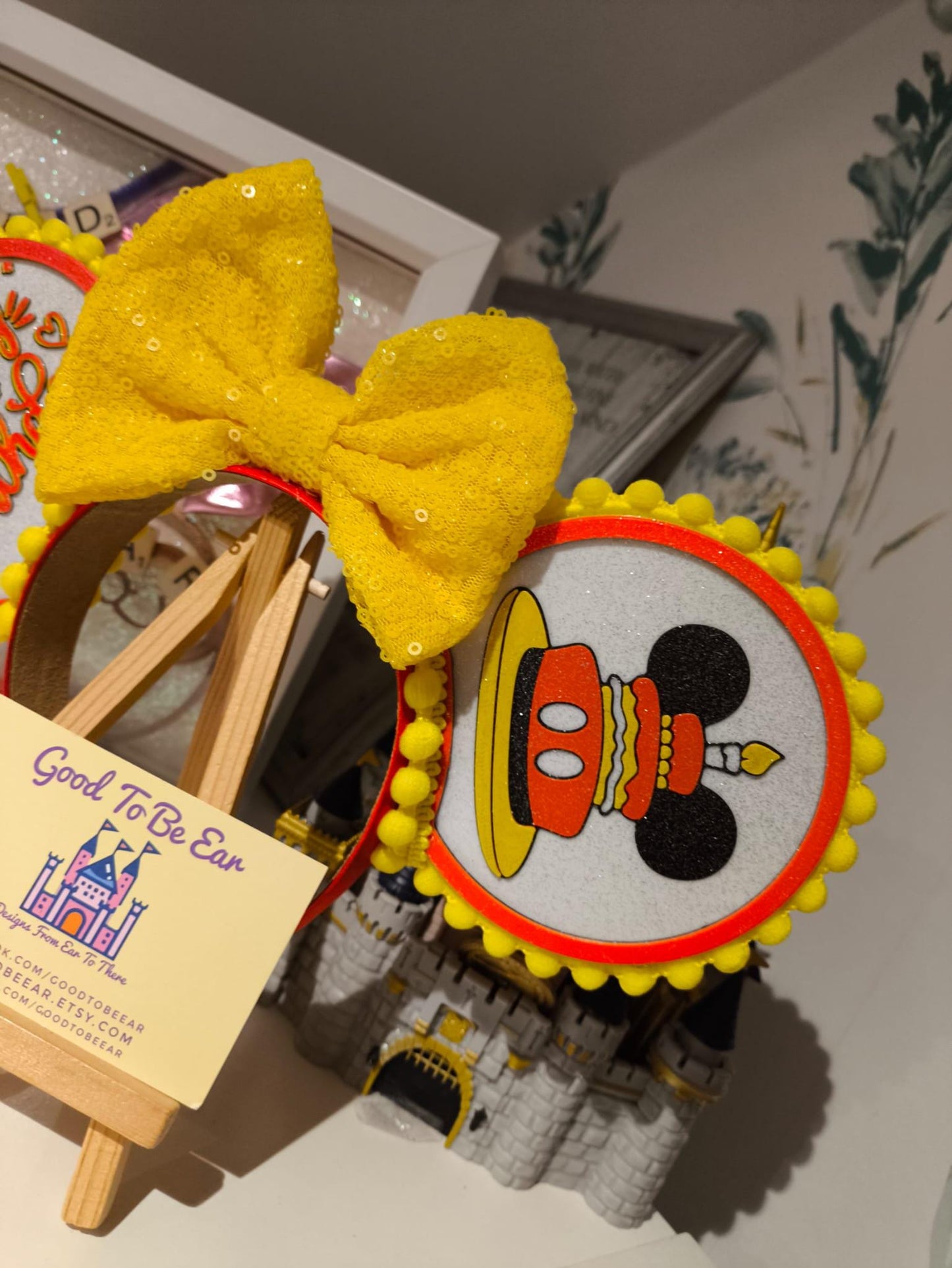 Birthday Cake Celebration Disney Minnie and Mickey Inspired Light Mouse Ears Headband - Disney World Magic Kingdom Princess No Bow