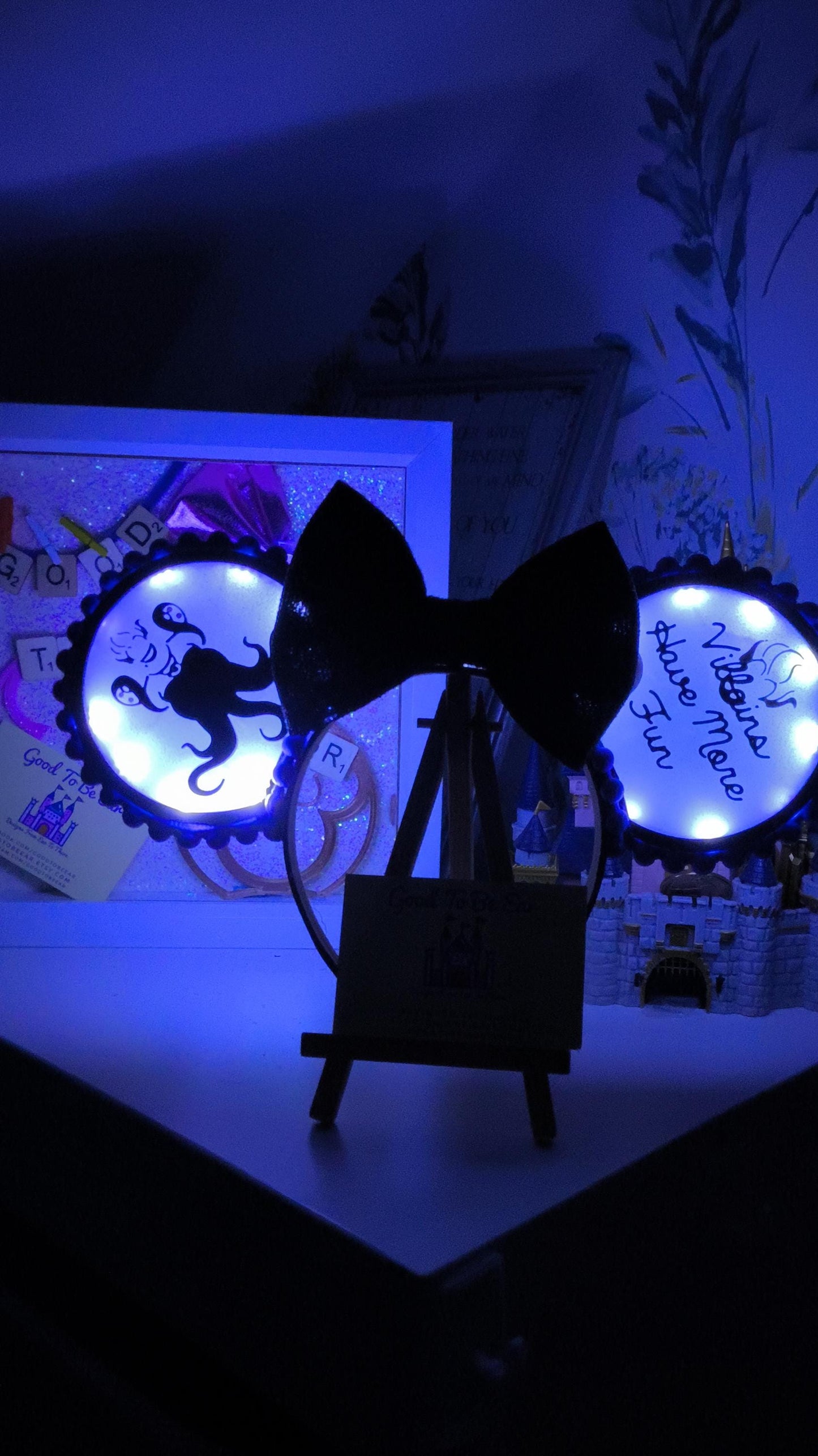 Ursula Villain Witch Ariel Little Mermaid Disney Minnie and Mickey Inspired Light Mouse Ears Headband - World Magic Kingdom Purple Black