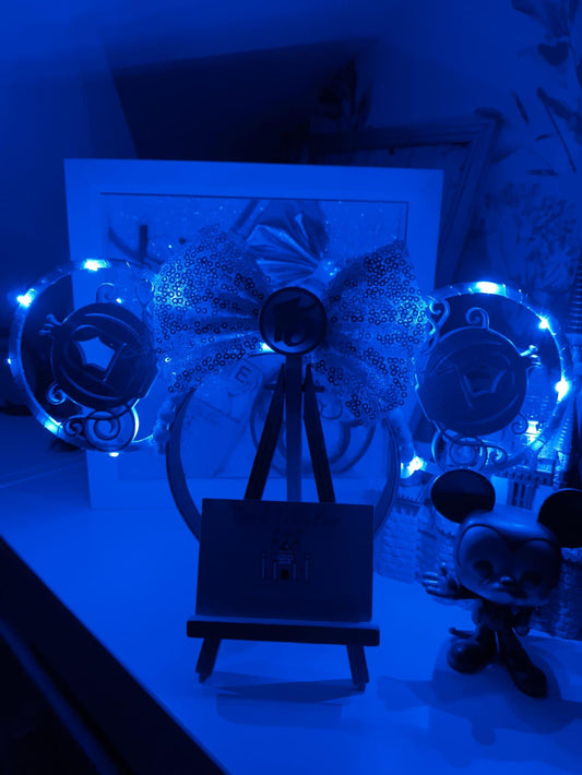 Cinderella Princess Carriage 75th Anniversay Disney Minnie and Mickey Inspired Light Mouse Ears Headband - Disney World Magic Kingdom Blue