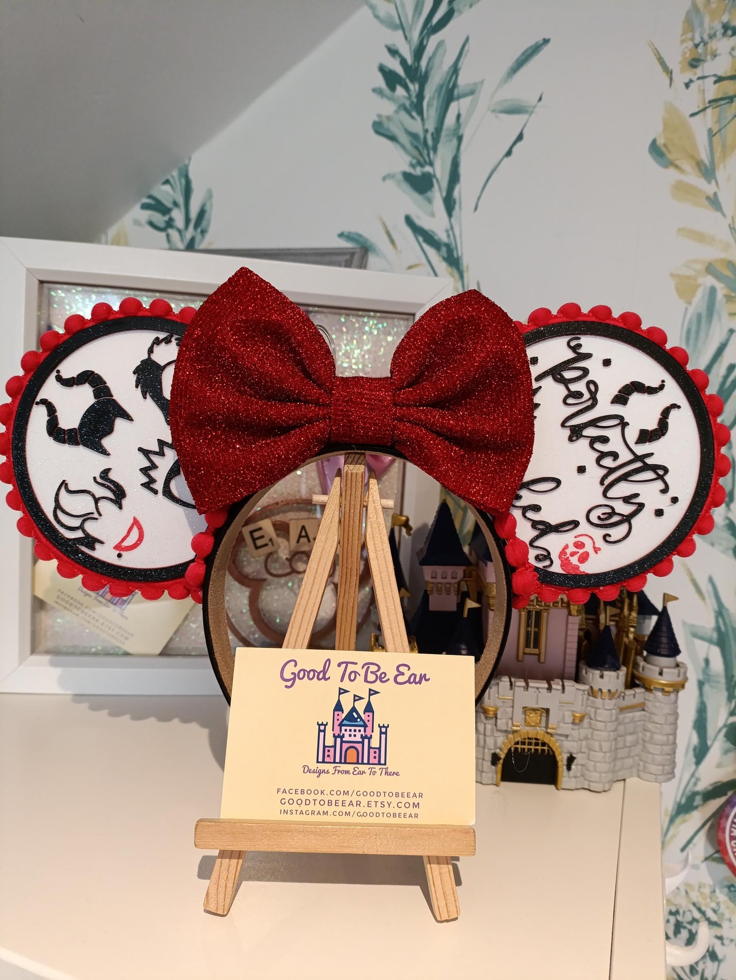 Villains Ursula Maleficent Cruella Disney Minnie and Mickey Inspired Light Mouse Ears Headband - World Magic Kingdom Red Black White