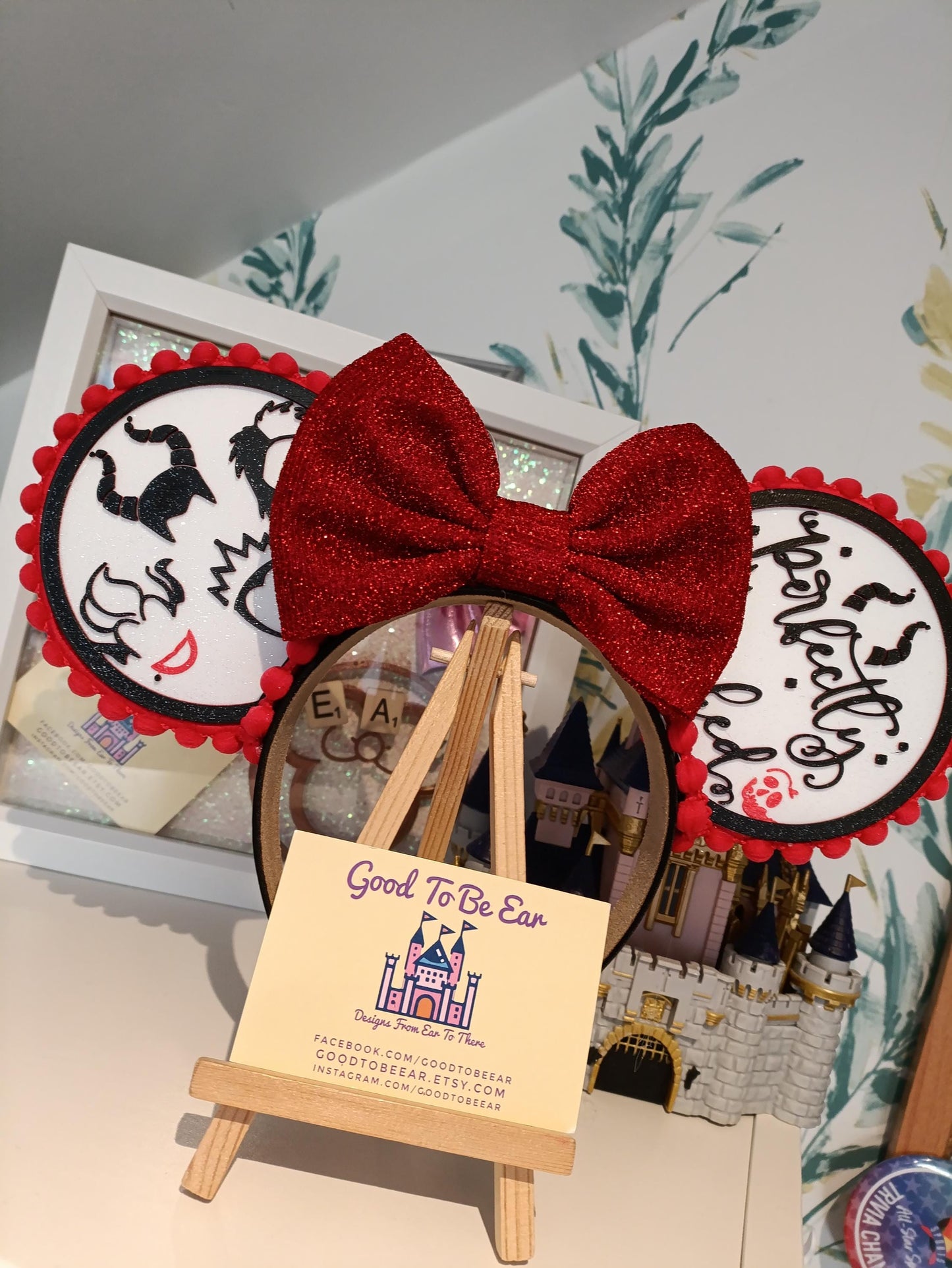 Villains Ursula Maleficent Cruella Disney Minnie and Mickey Inspired Light Mouse Ears Headband - World Magic Kingdom Red Black White