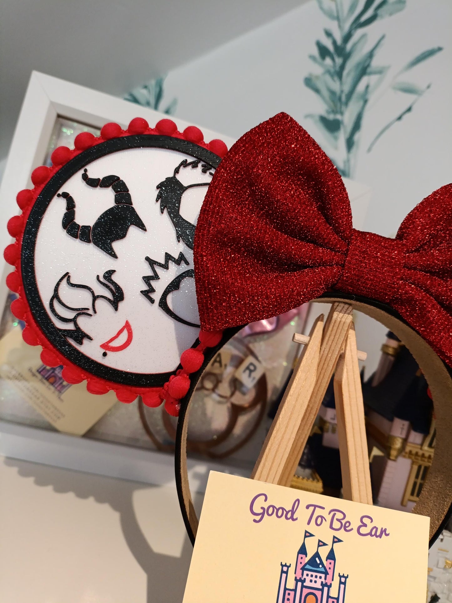 Villains Ursula Maleficent Cruella Disney Minnie and Mickey Inspired Light Mouse Ears Headband - World Magic Kingdom Red Black White