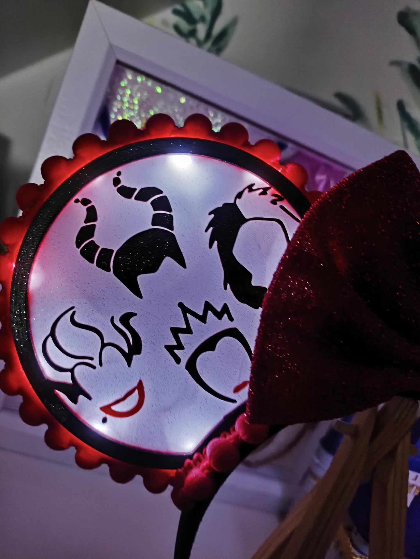 Villains Ursula Maleficent Cruella Disney Minnie and Mickey Inspired Light Mouse Ears Headband - World Magic Kingdom Red Black White