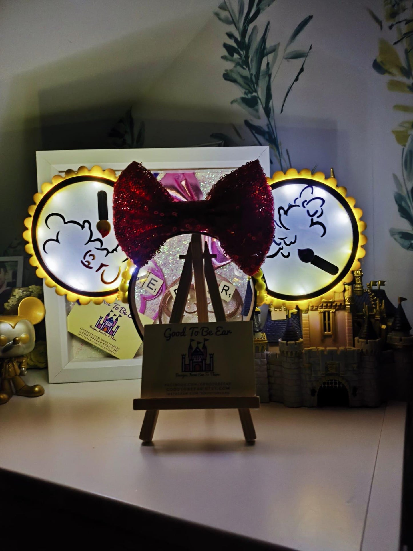 Animators Palette Cruise Disney Minnie and Mickey Inspired Light Mouse Ears Headband- Red Yellow Purple White Pink