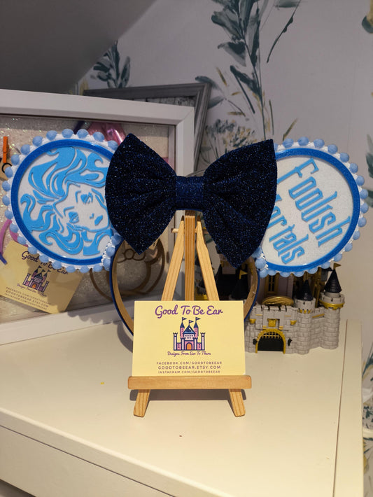 Haunted Mansion Madame Light Disney Minnie and Mickey Inspired Mouse Ears Headband - Magic Kingdom Disneyland Paris Blue White Black