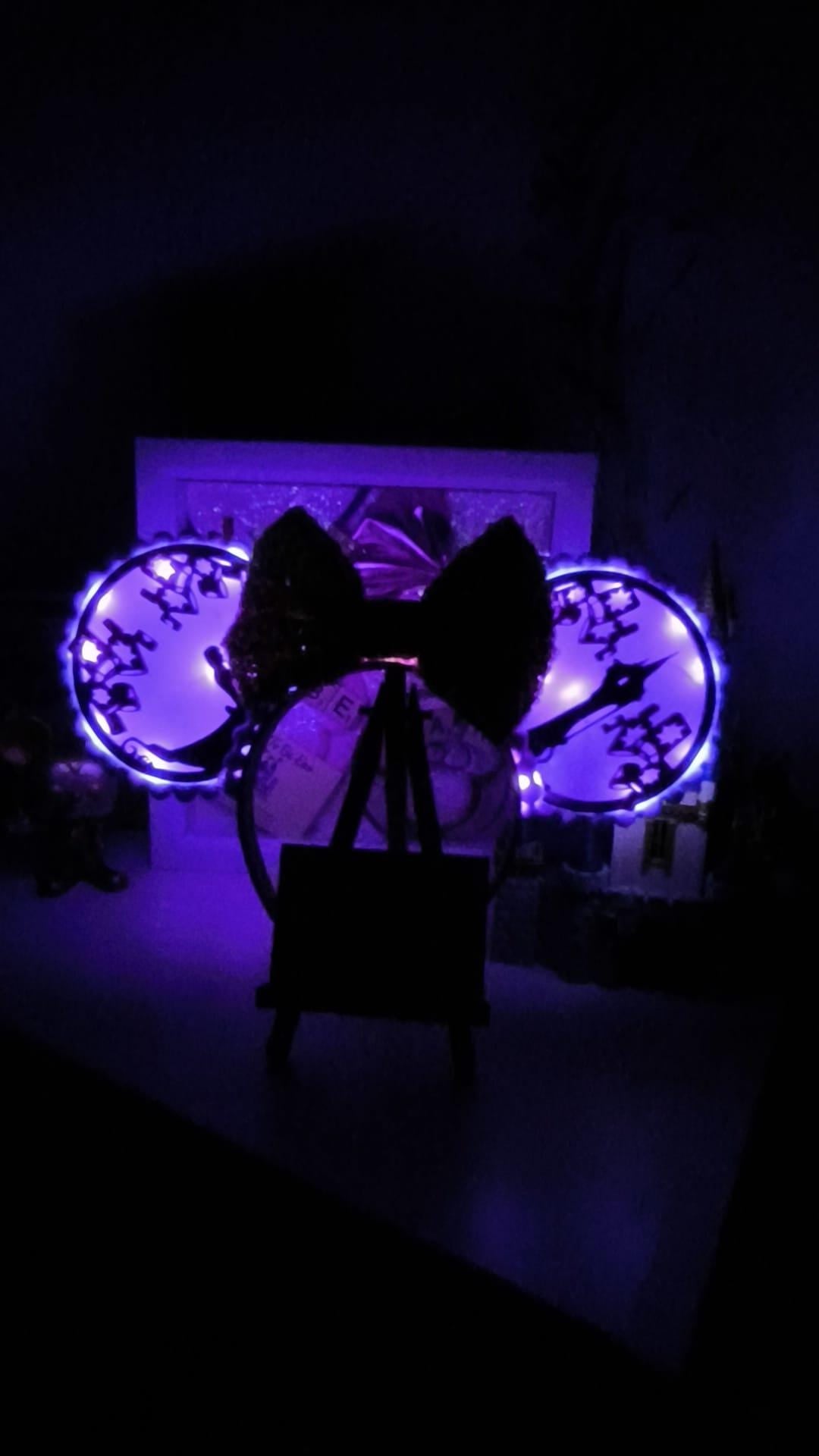 Rapunzel Lanterns Princess Disney Minnie and Mickey Inspired Light Mouse Ears Headband - Disney World Magic Kingdom Purple Gold Black
