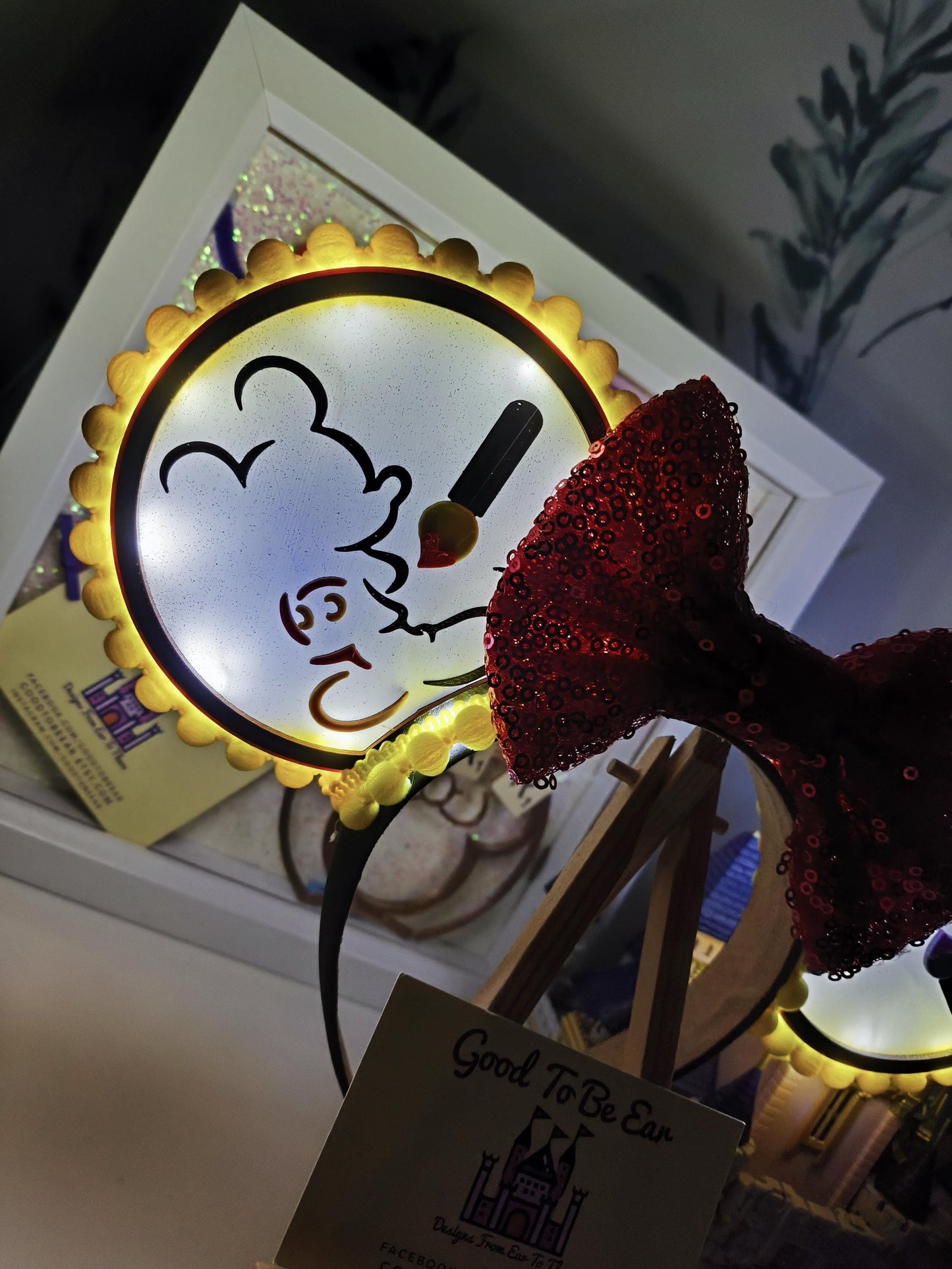 Animators Palette Cruise Disney Minnie and Mickey Inspired Light Mouse Ears Headband- Red Yellow Purple White Pink