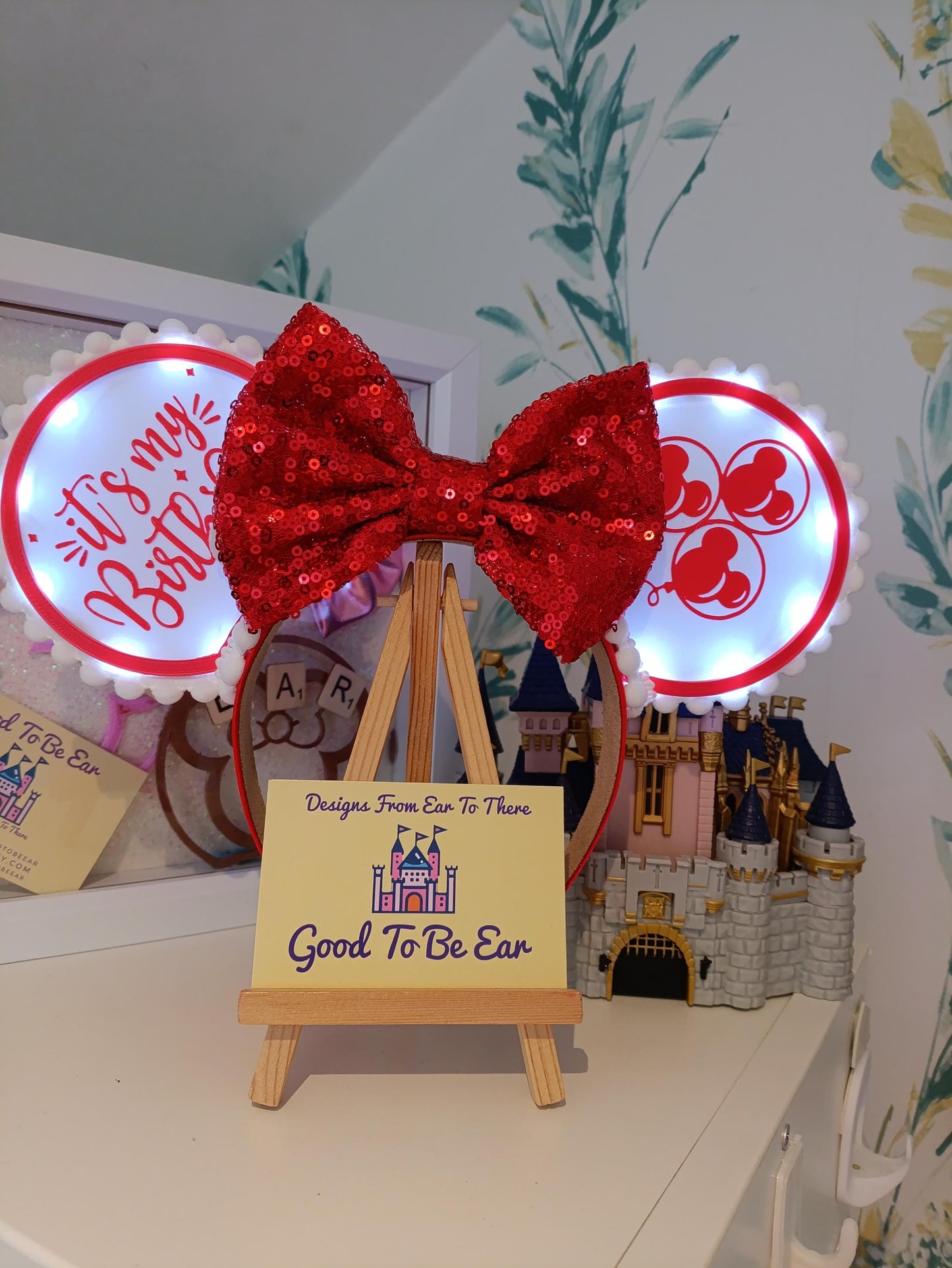Birthday Age Celebration Disney Minnie and Mickey Inspired Light Mouse Ears Headband - Disney World Magic Kingdom Princess *Varied Colours*