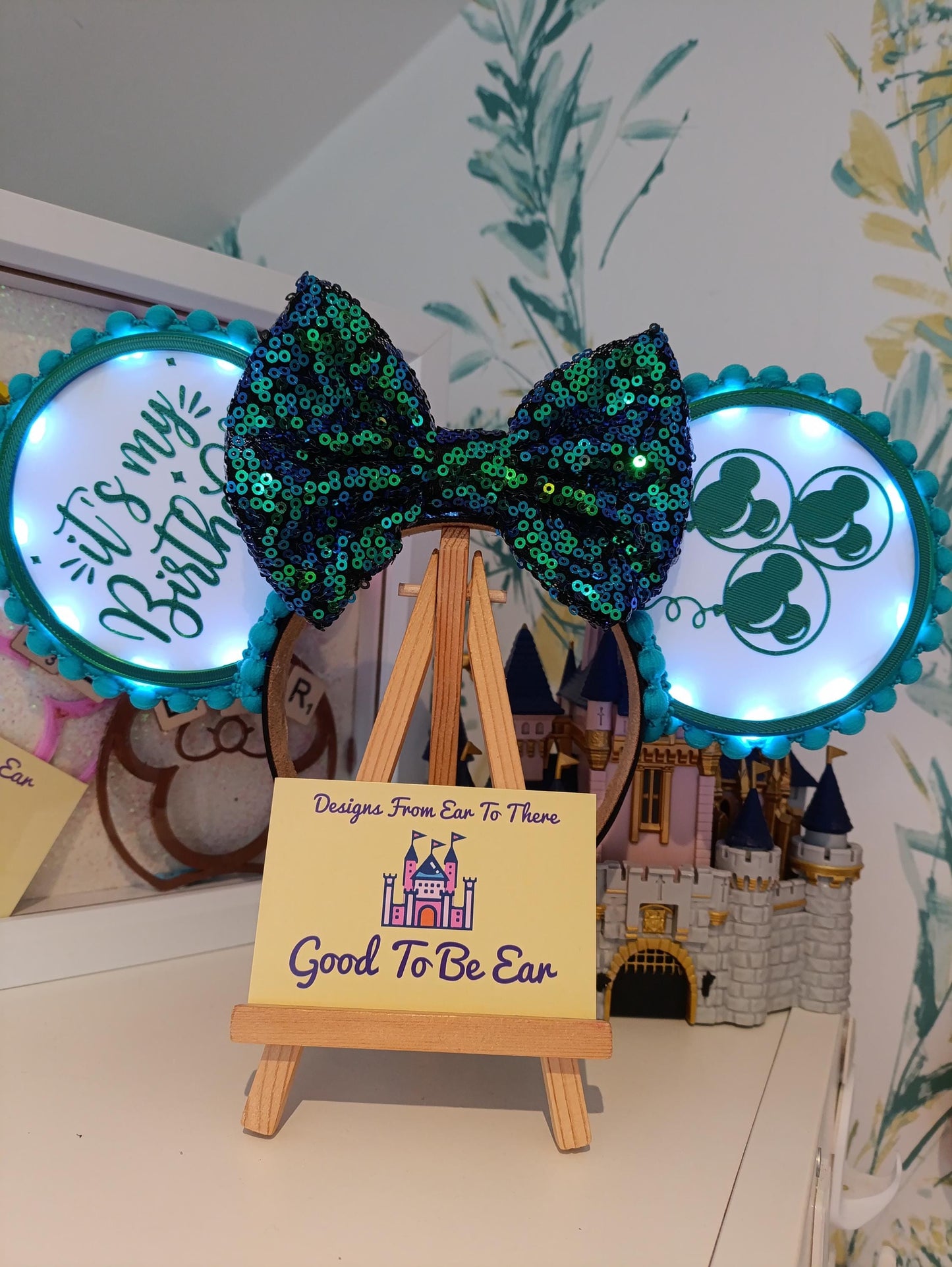 Birthday Age Celebration Disney Minnie and Mickey Inspired Light Mouse Ears Headband - Disney World Magic Kingdom Princess *Varied Colours*