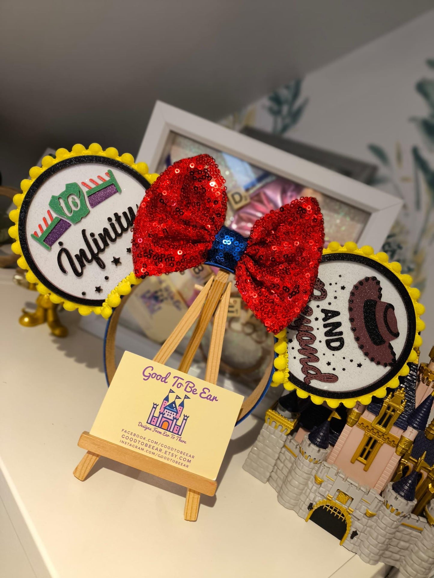 Toy Story Woody Buzz Light Disney Minnie and Mickey Inspired Mouse Ears Headband - Hollywood Studios Red Yellow Blue
