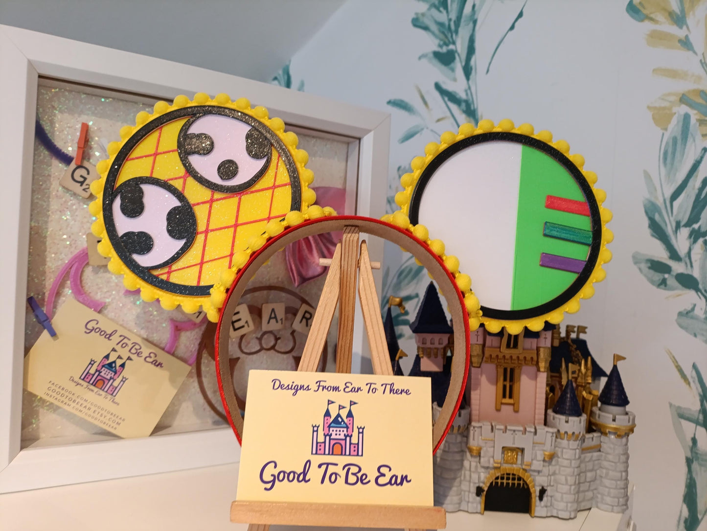 Woody Buzz Toy Story Disney Minnie and Mickey Inspired Mouse Style Ears Headband Bowless No Bow Sparkly Yellow Red Green