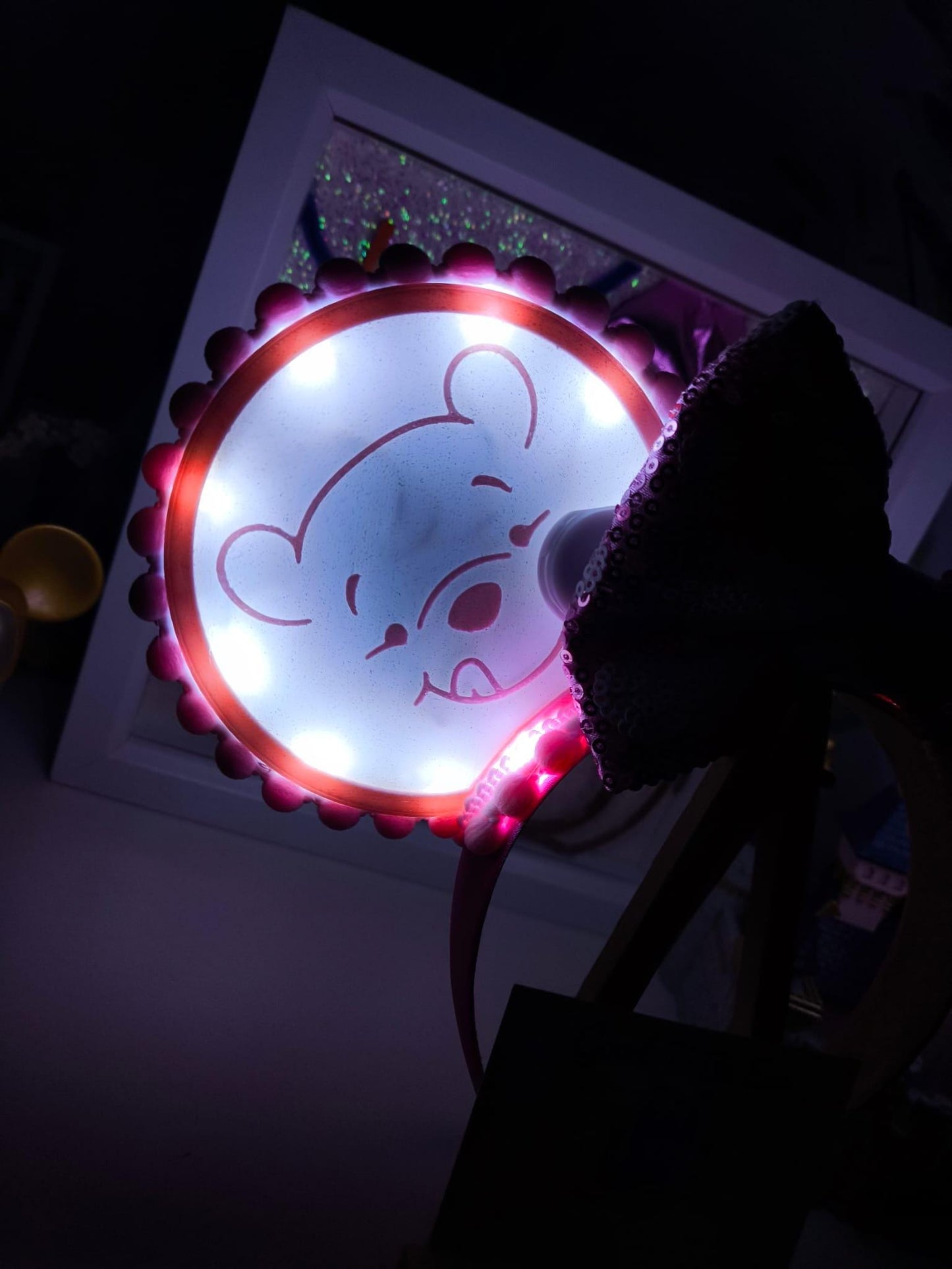 Winnie Pooh Honeypot Light Disney Minnie and Mickey Inspired Mouse Ears Headband - Magic Kingdom Pink White