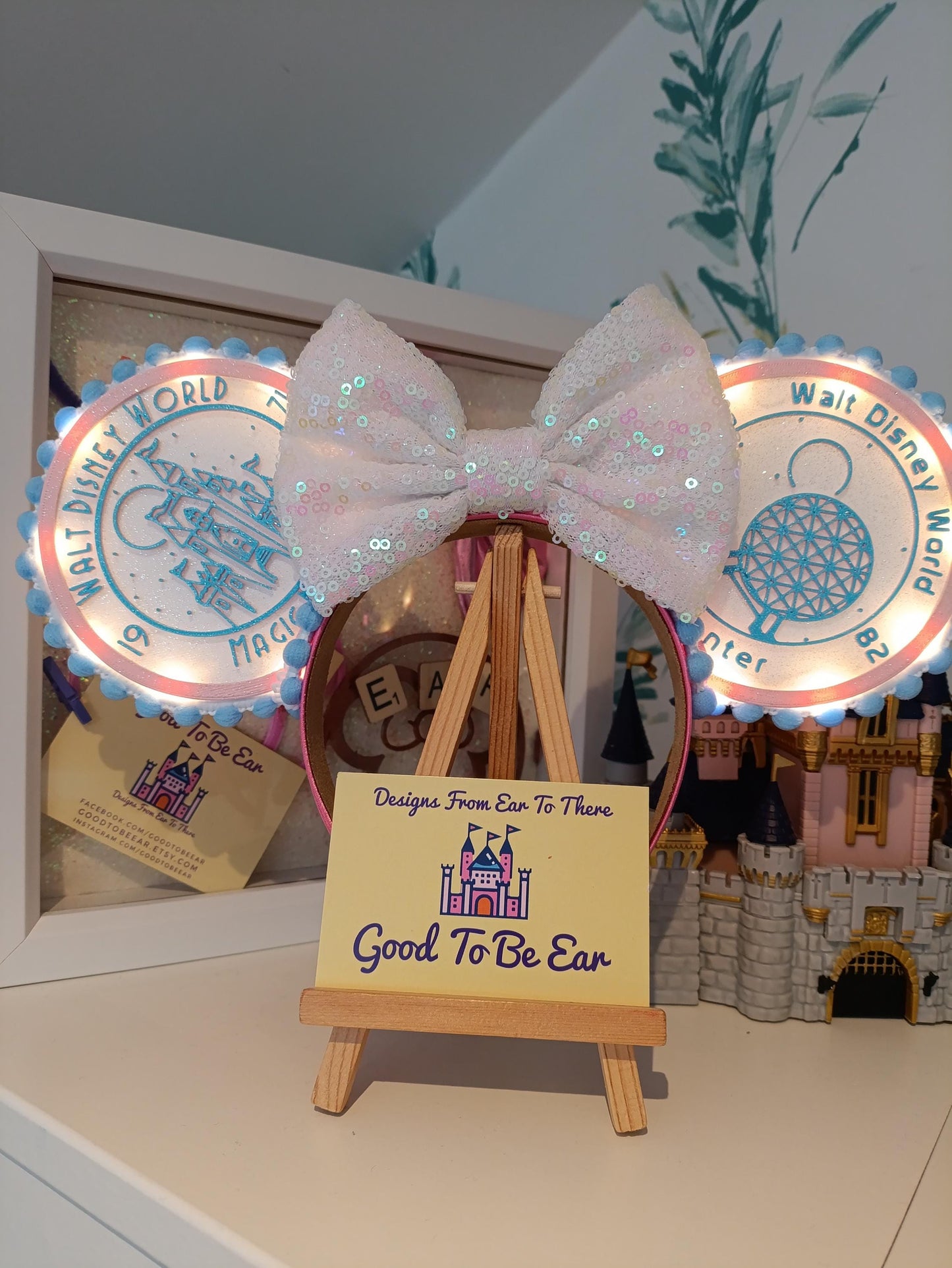 Four Parks Disney Minnie and Mickey Inspired Light Mouse Ears Headband- Disney World Magic Kingdom Hollywood Studios Epcot Animal Kingdom