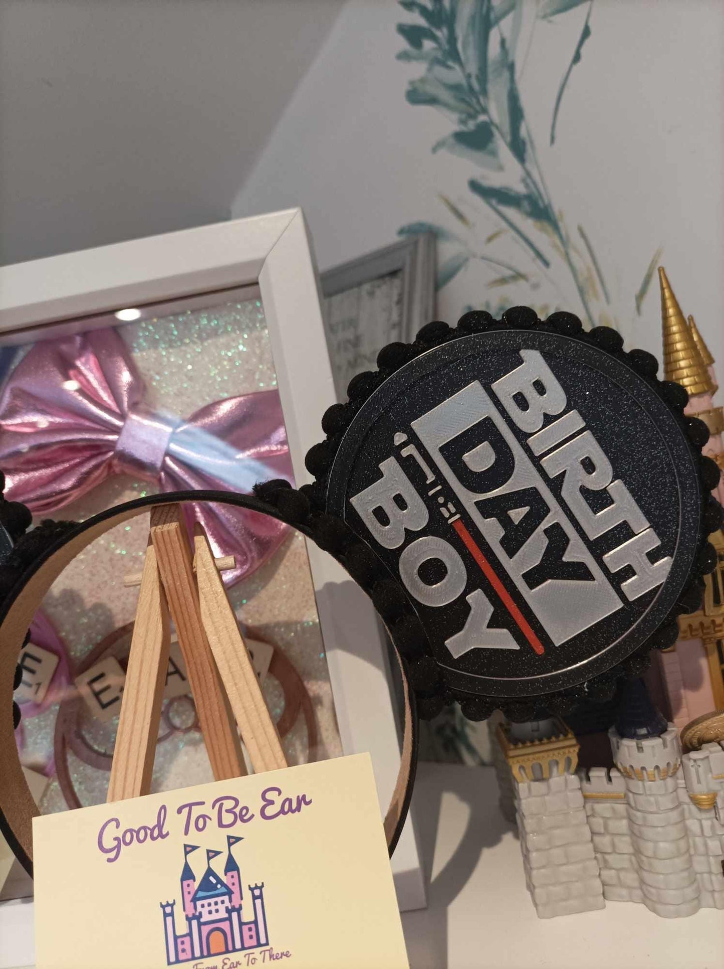 Star Wars Birthday Boy Disney Minnie and Mickey Inspired Mouse Style Ears Headband Sparkly Black Red Silver