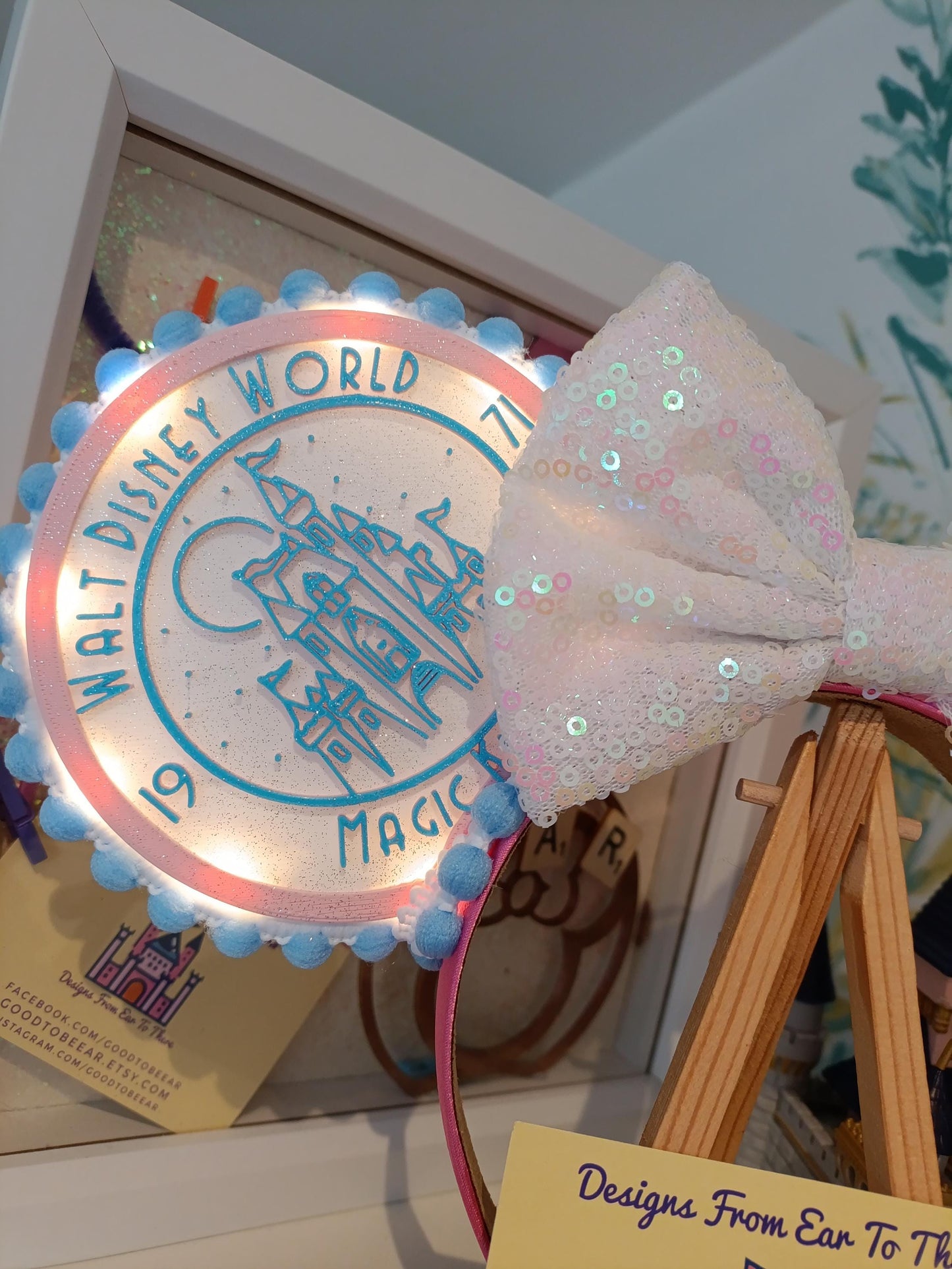 Four Parks Disney Minnie and Mickey Inspired Light Mouse Ears Headband- Disney World Magic Kingdom Hollywood Studios Epcot Animal Kingdom