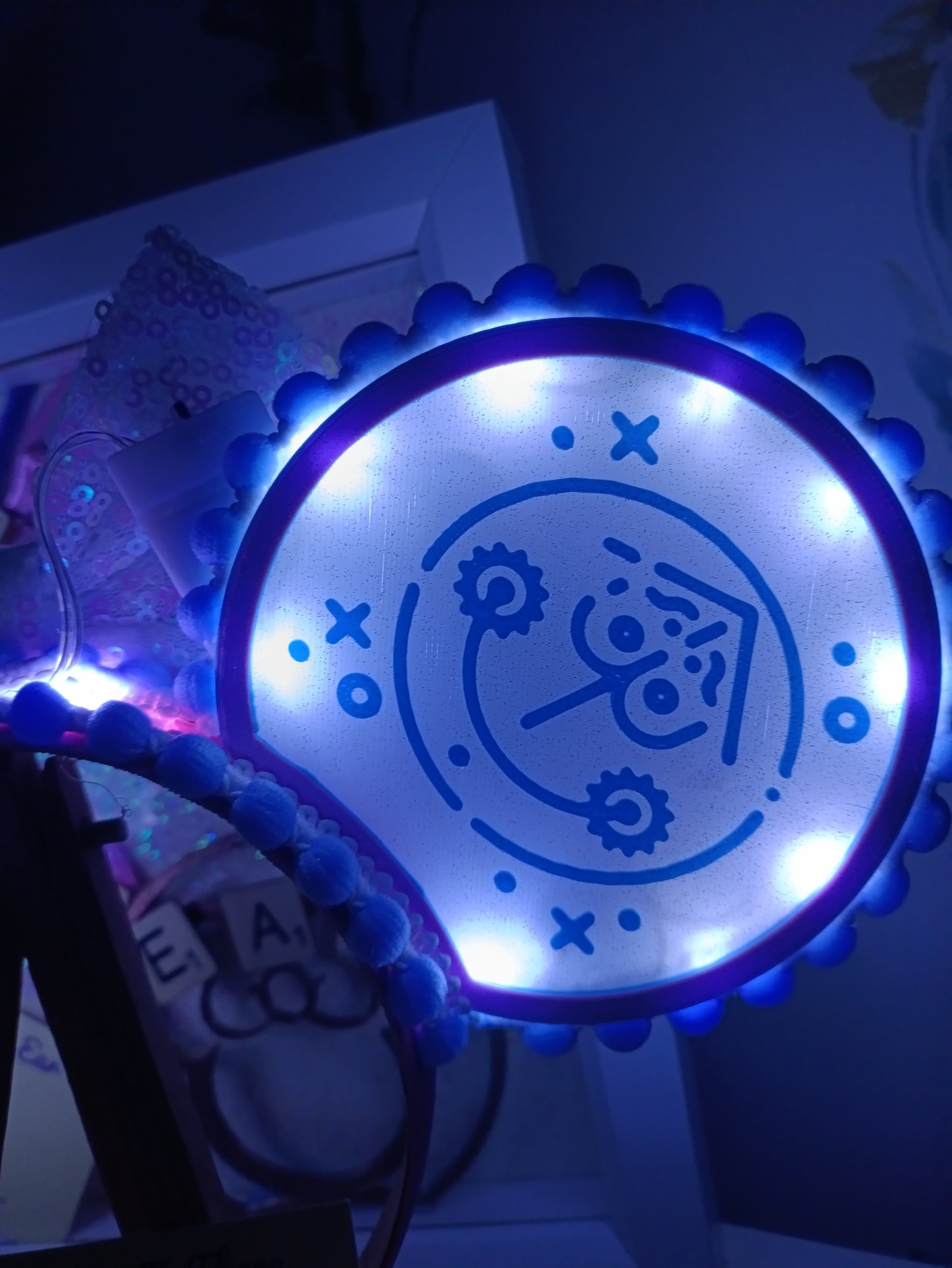 Magic Kingdom Icons Castle Disney Minnie and Mickey Inspired Light Mouse Ears Headband - Disney World Pink Blue White