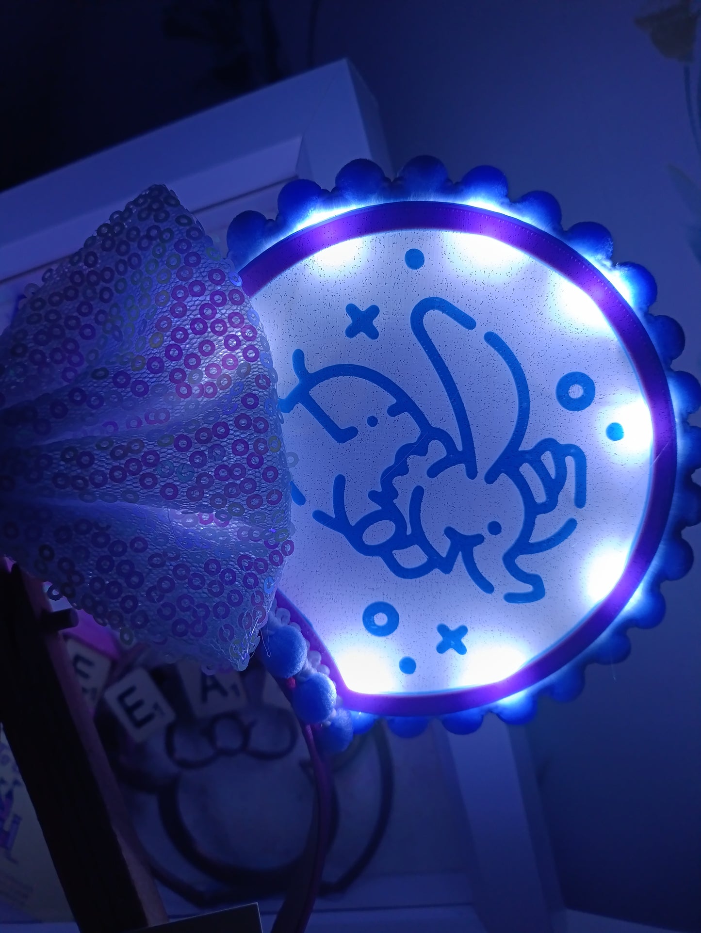 Magic Kingdom Icons Castle Disney Minnie and Mickey Inspired Light Mouse Ears Headband - Disney World Pink Blue White