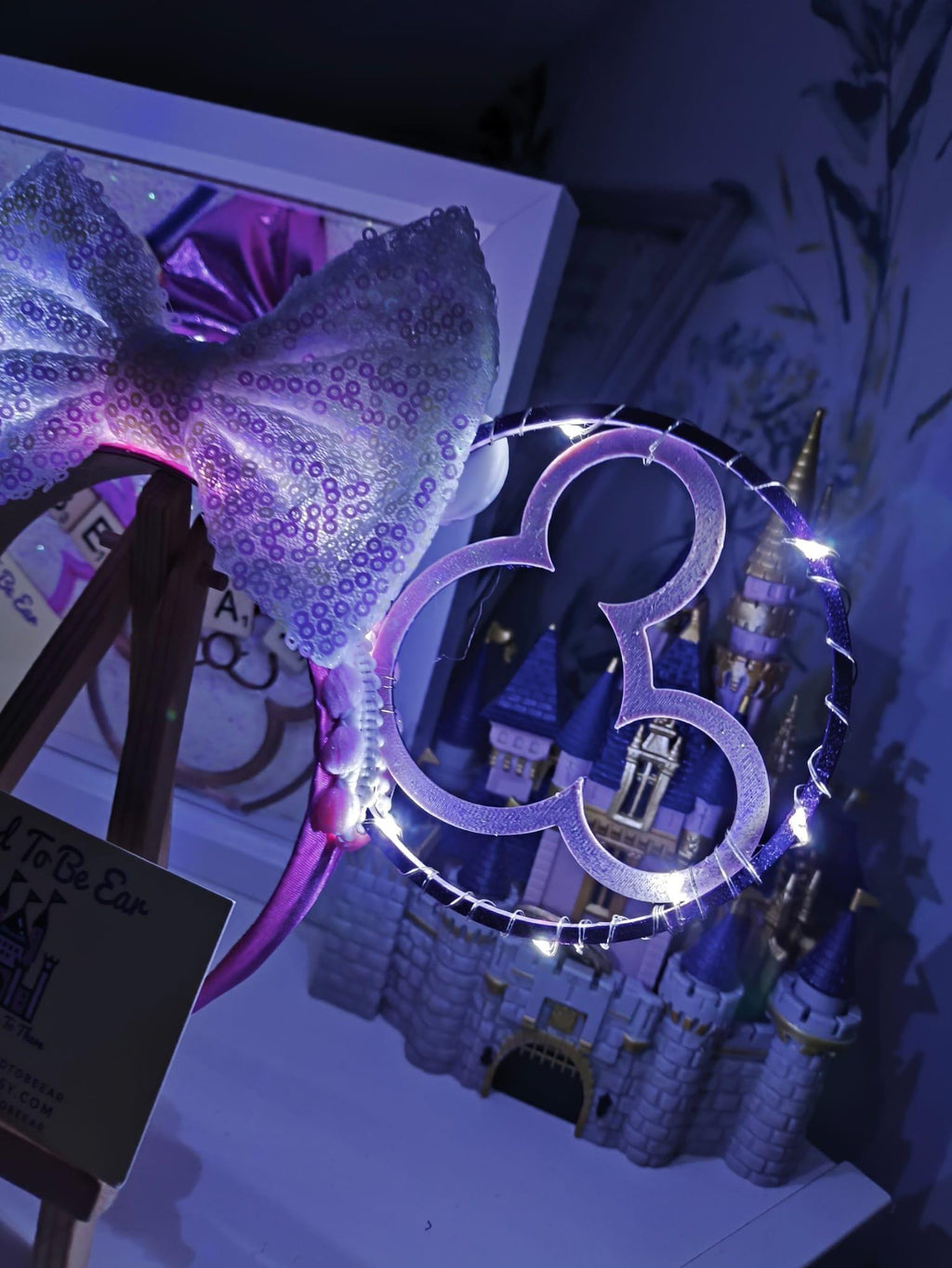 Birthday Best Day Ever Celebration Disney Minnie and Mickey Inspired Light Mouse Ears Headband - Disney World Magic Kingdom Princess Purple