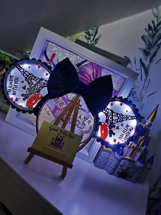France Eiffel Tower Love Light Disney Minnie and Mickey Inspired Mouse Ears Headband - Disneyland Paris Red Blue Black