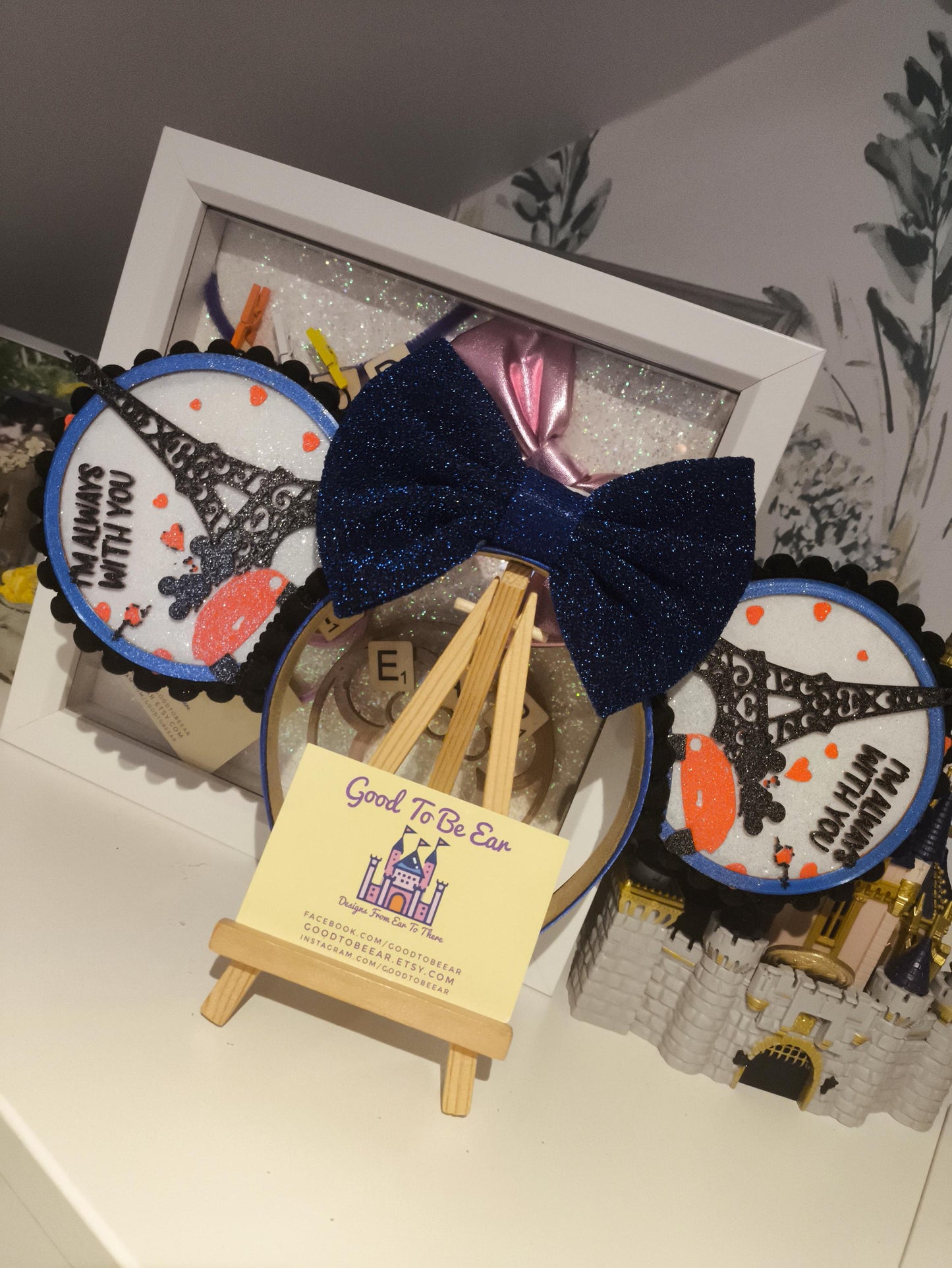 France Eiffel Tower Love Light Disney Minnie and Mickey Inspired Mouse Ears Headband - Disneyland Paris Red Blue Black