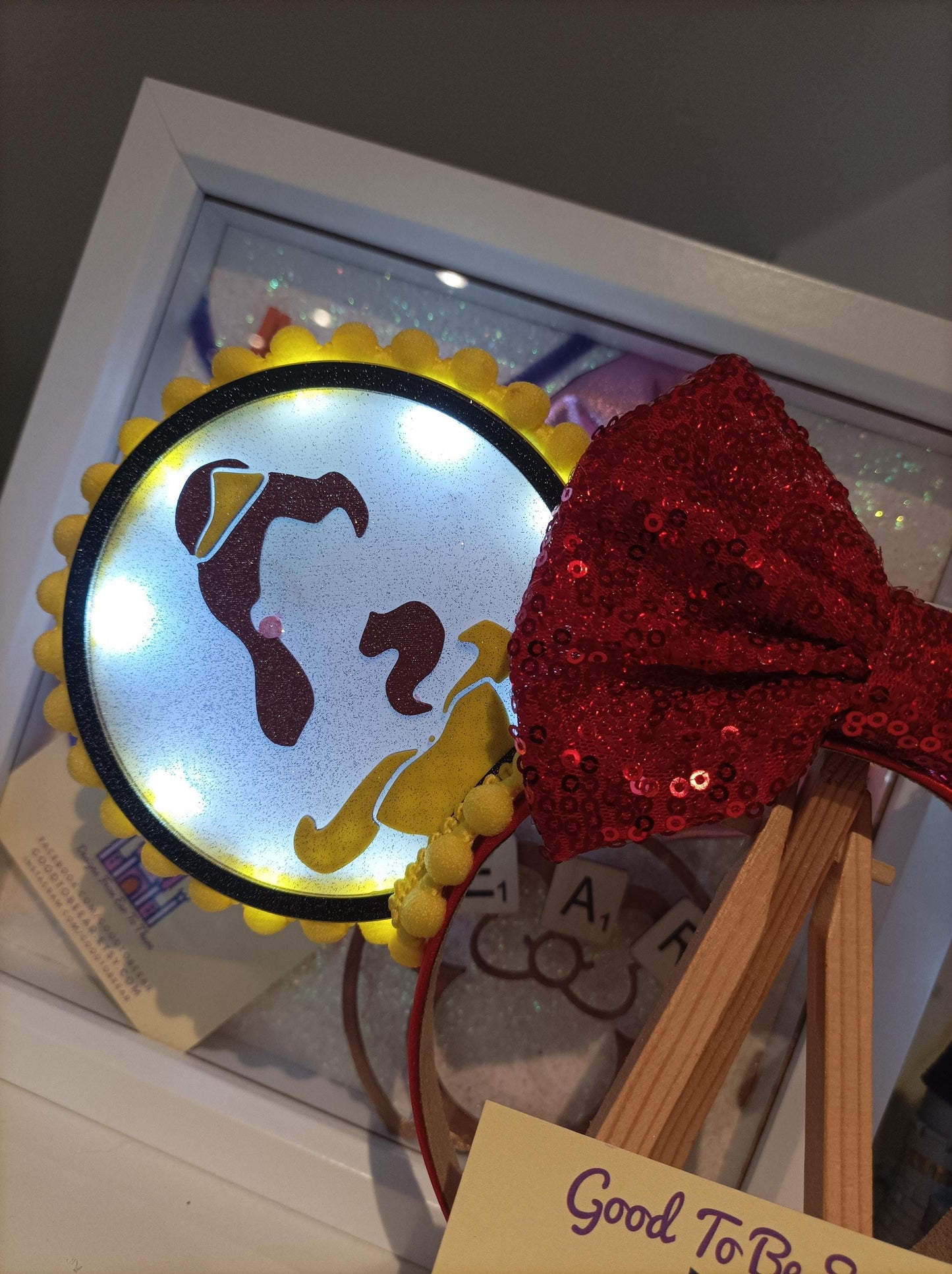 Belle Beauty Princess Disney Minnie and Mickey Inspired Light Mouse Ears Headband - Disney World Magic Kingdom Yellow Gold Red