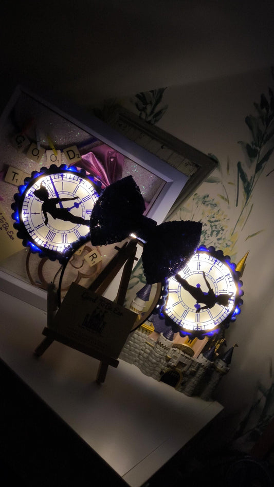 Peter Pan Tinkerbell Disney Minnie and Mickey Inspired Light Mouse Ears Headband - Disney World Magic Kingdom Blue White