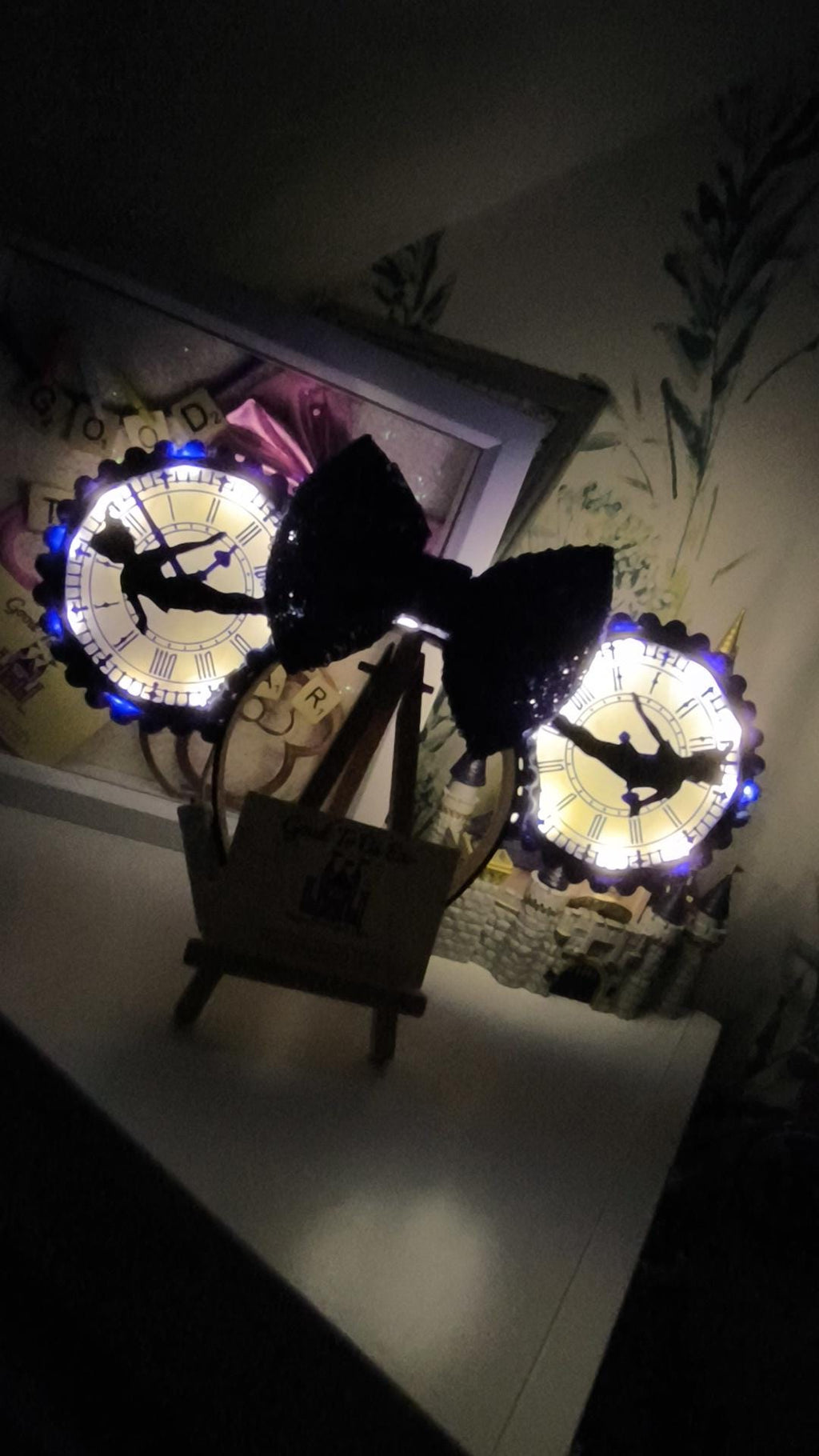 Peter Pan Tinkerbell Disney Minnie and Mickey Inspired Light Mouse Ears Headband - Disney World Magic Kingdom Blue White