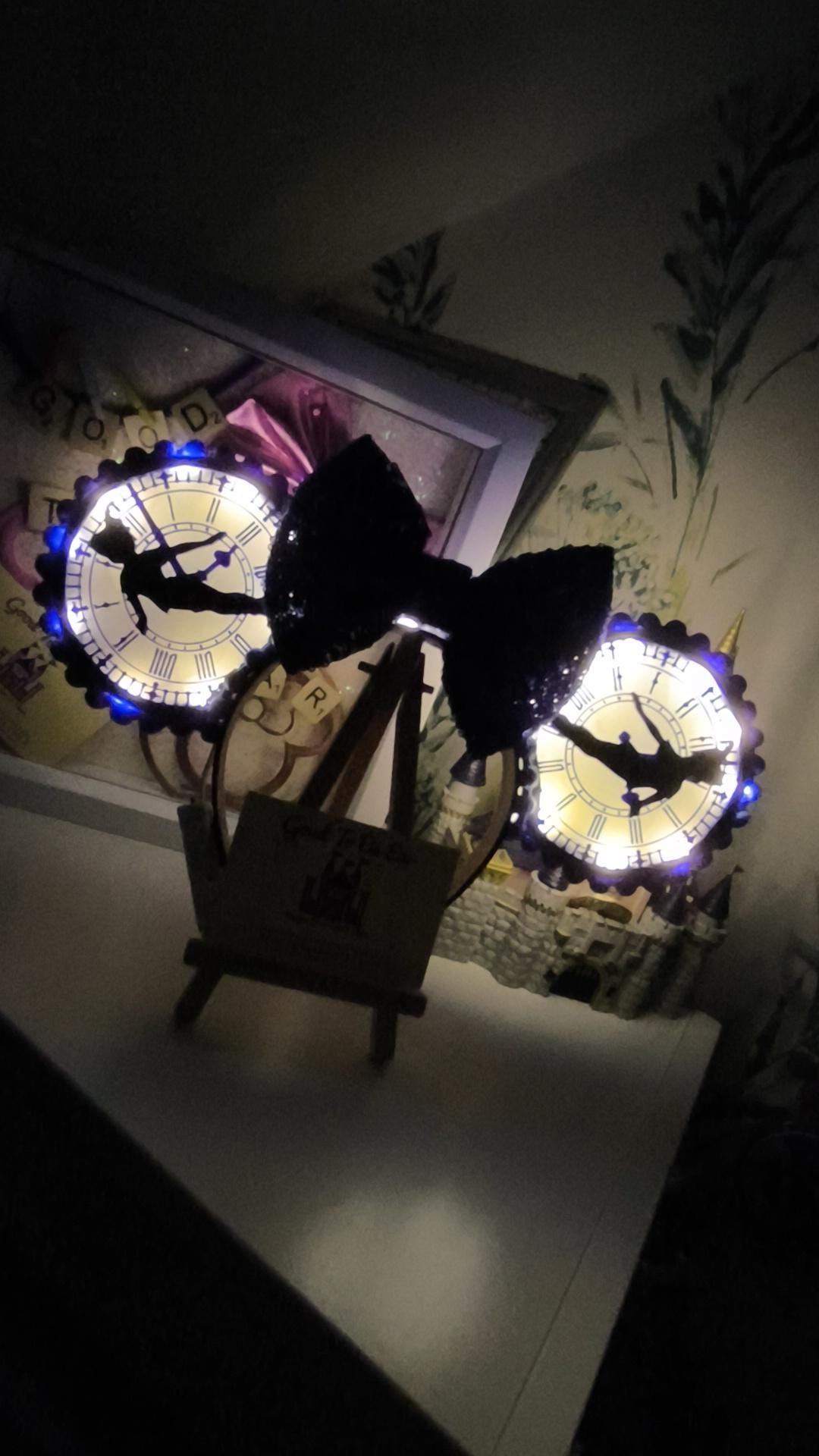 Peter Pan Tinkerbell Disney Minnie and Mickey Inspired Light Mouse Ears Headband - Disney World Magic Kingdom Blue White