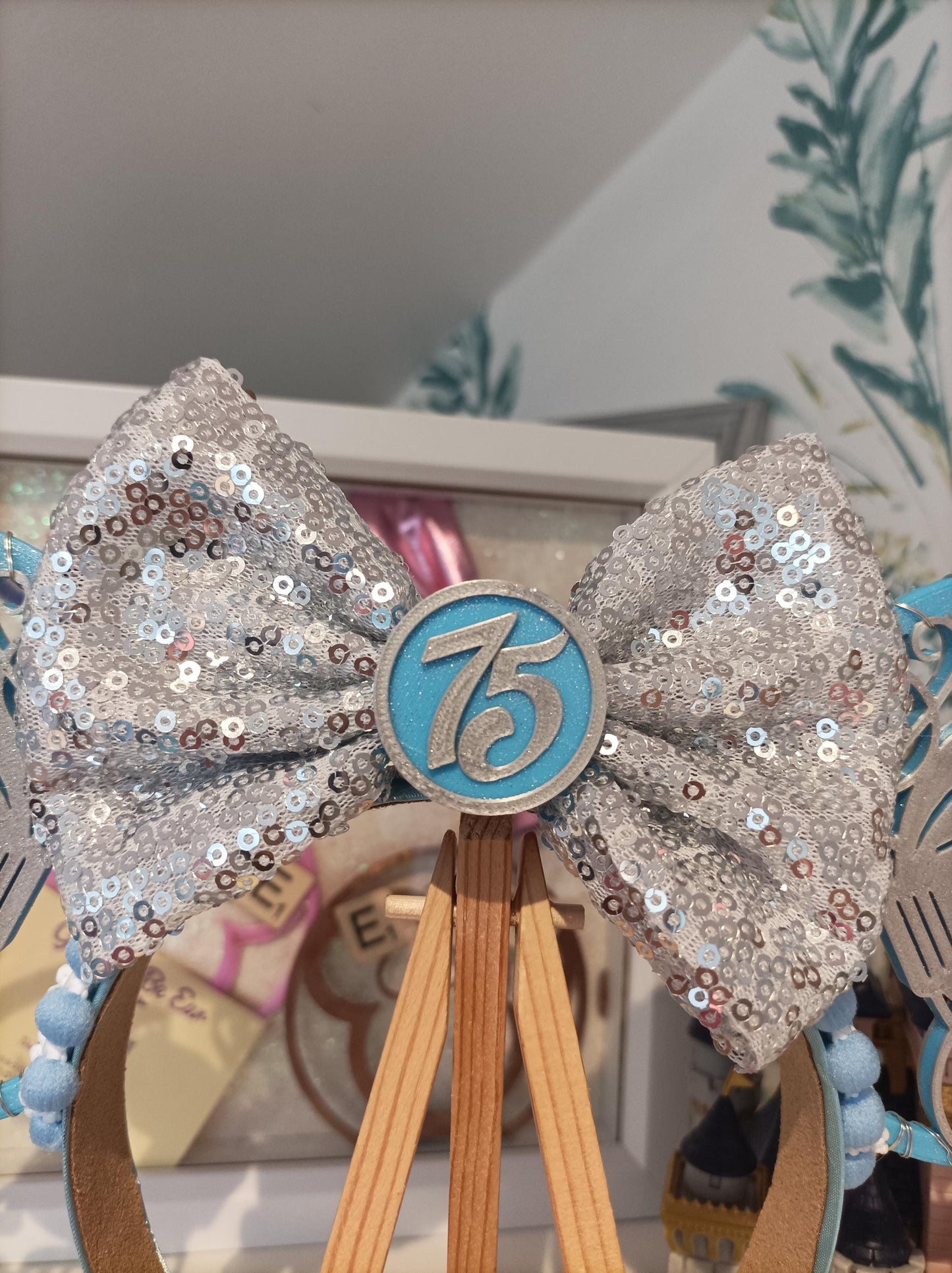 Cinderella Princess Carriage 75th Anniversay Disney Minnie and Mickey Inspired Light Mouse Ears Headband - Disney World Magic Kingdom Blue
