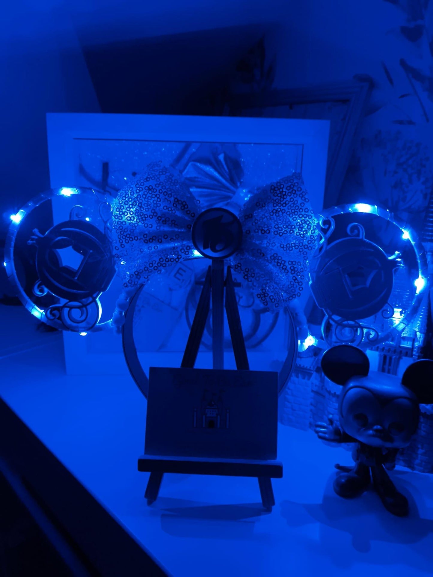 Cinderella Princess Carriage 75th Anniversay Disney Minnie and Mickey Inspired Light Mouse Ears Headband - Disney World Magic Kingdom Blue