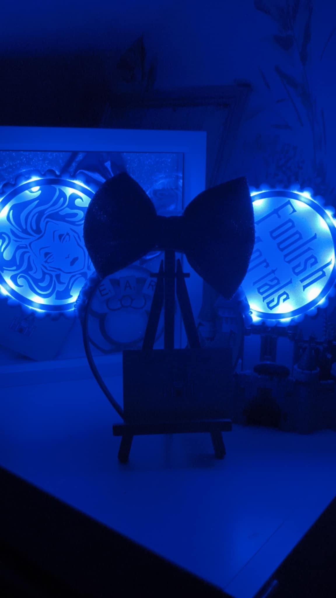 Haunted Mansion Madame Light Disney Minnie and Mickey Inspired Mouse Ears Headband - Magic Kingdom Disneyland Paris Blue White Black
