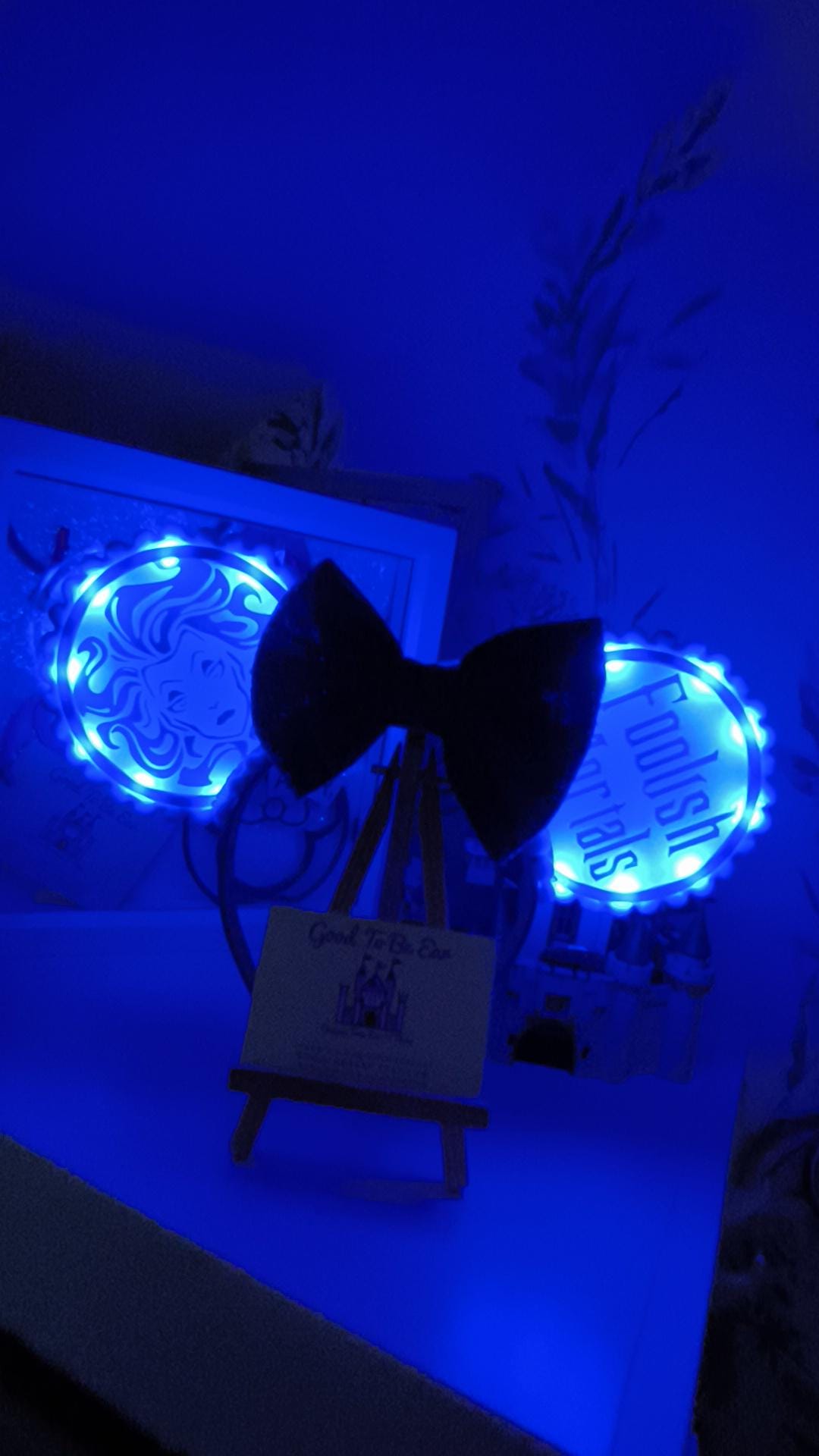 Haunted Mansion Madame Light Disney Minnie and Mickey Inspired Mouse Ears Headband - Magic Kingdom Disneyland Paris Blue White Black