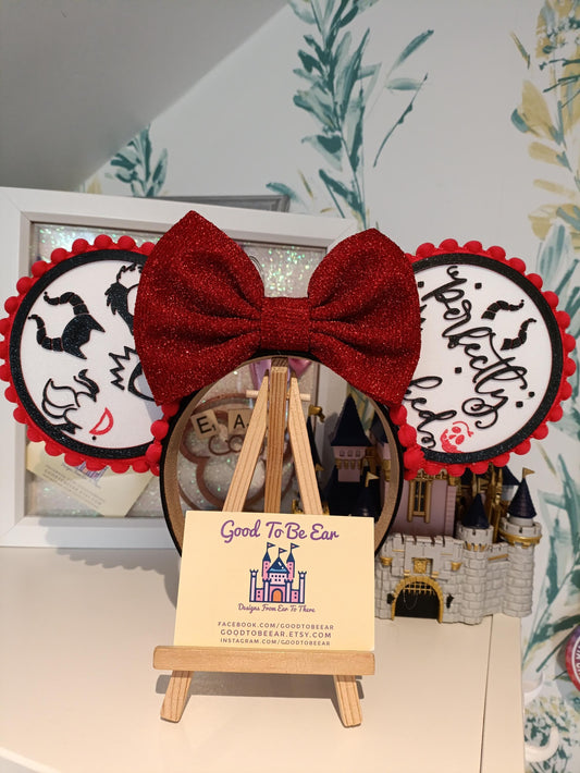 Villains Ursula Maleficent Cruella Disney Minnie and Mickey Inspired Light Mouse Ears Headband - World Magic Kingdom Red Black White