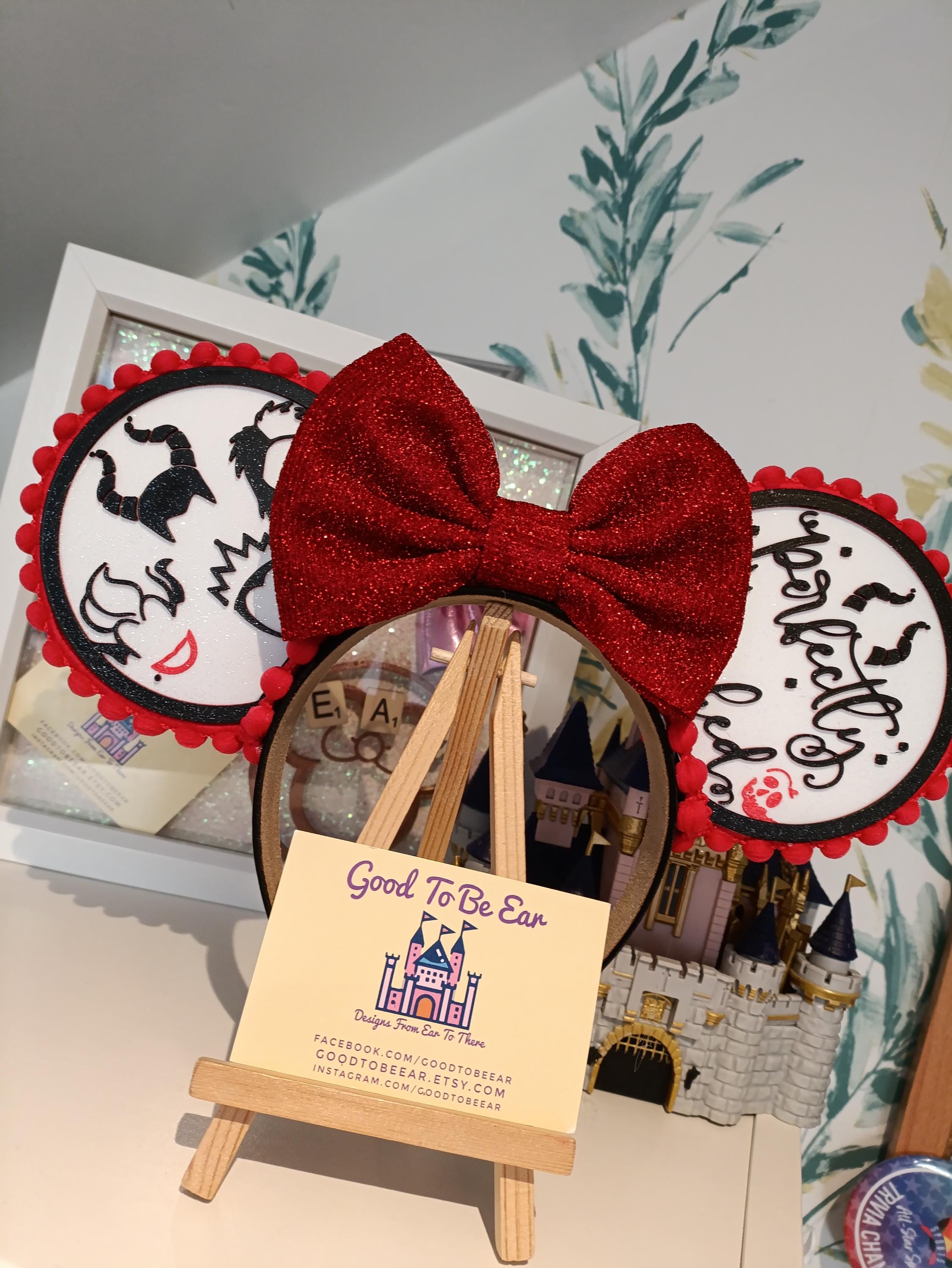 Villains Ursula Maleficent Cruella Disney Minnie and Mickey Inspired Light Mouse Ears Headband - World Magic Kingdom Red Black White