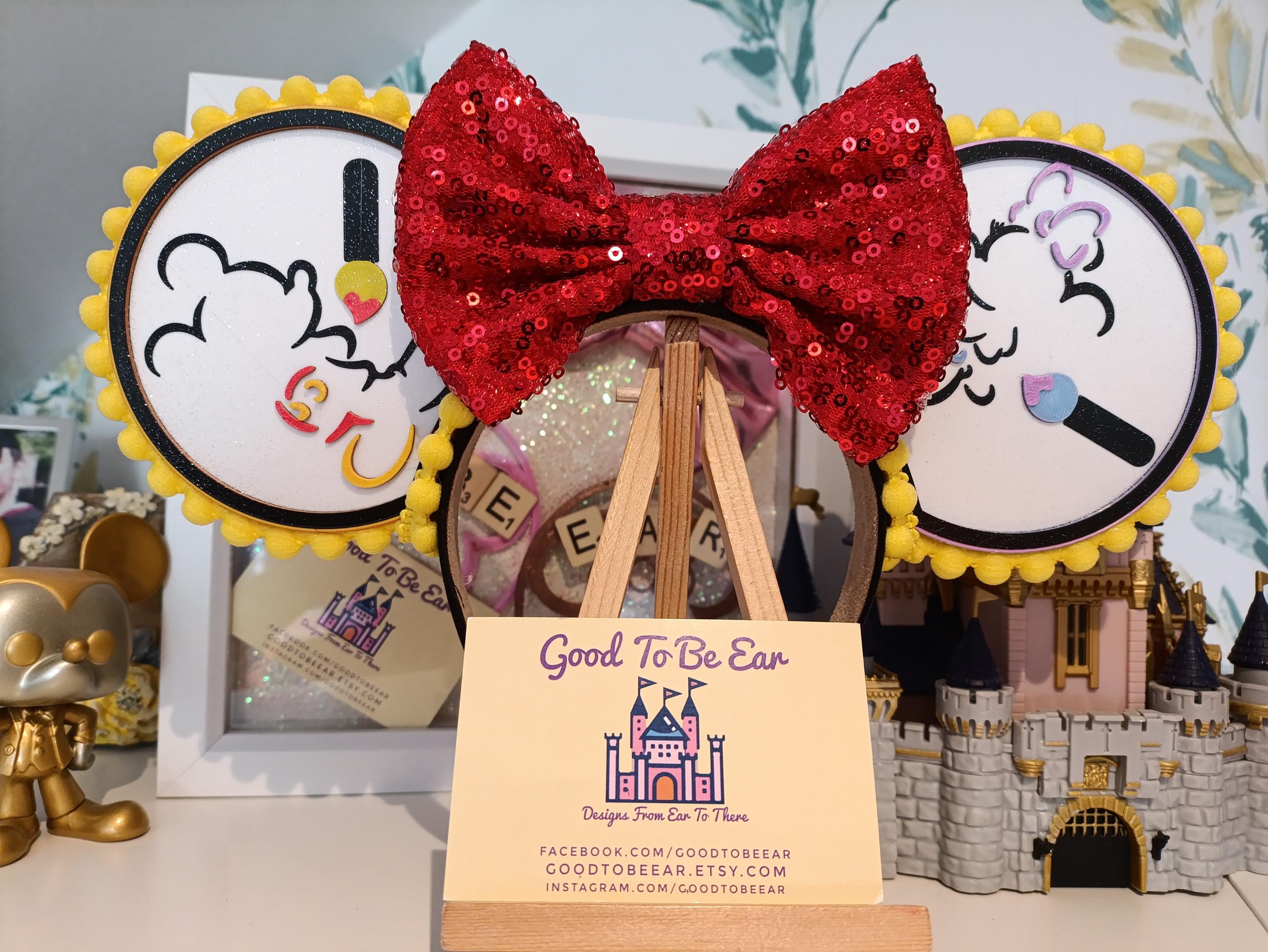 Animators Palette Cruise Disney Minnie and Mickey Inspired Light Mouse Ears Headband- Red Yellow Purple White Pink