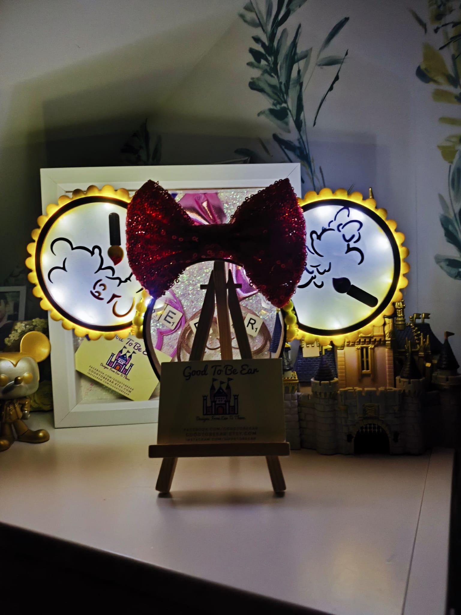 Animators Palette Cruise Disney Minnie and Mickey Inspired Light Mouse Ears Headband- Red Yellow Purple White Pink