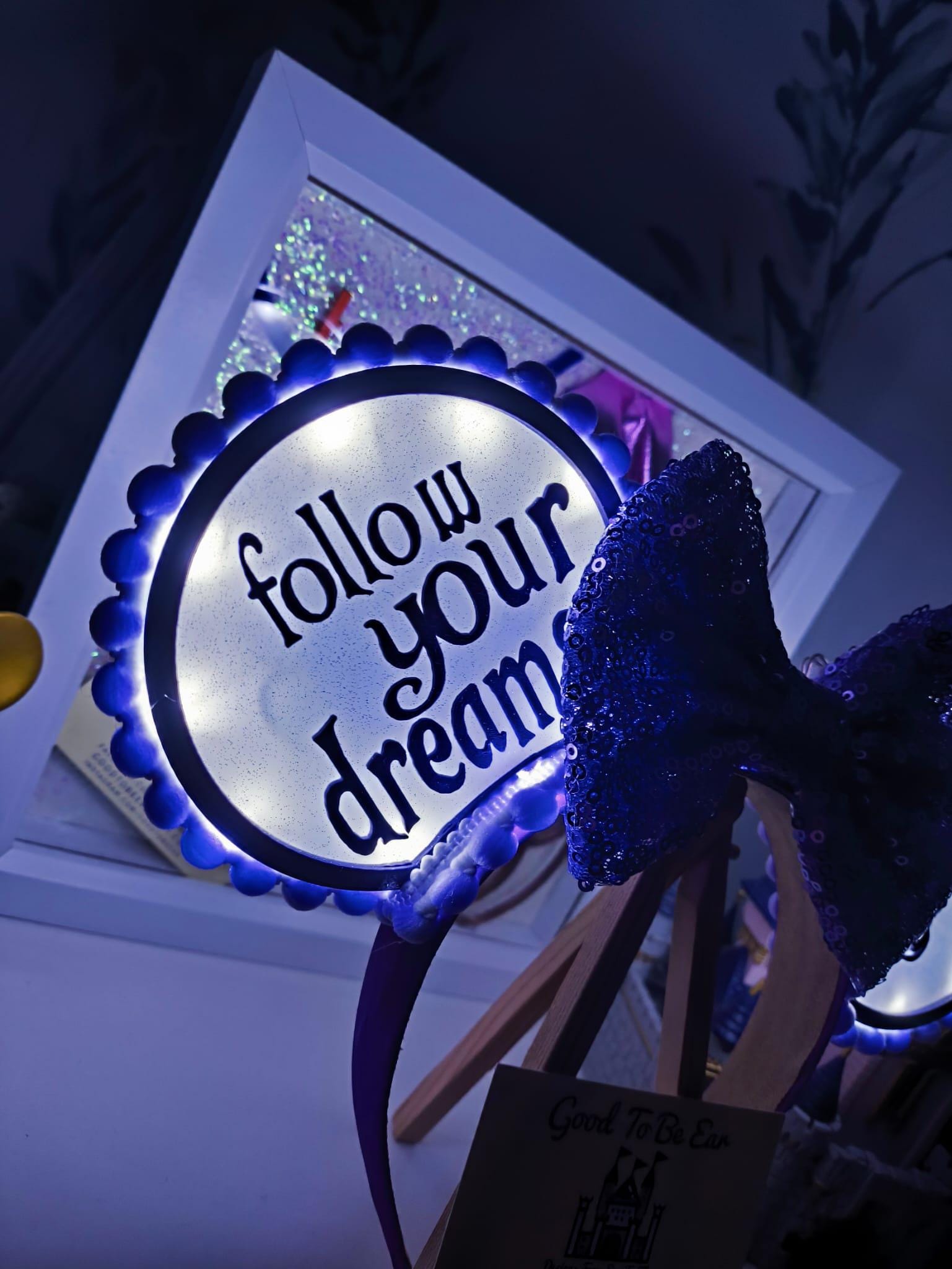 Rapunzel Princess Disney Minnie and Mickey Inspired Light Mouse Ears Headband - Disney World Magic Kingdom Purple White