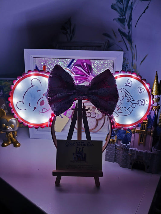 Winnie Pooh Honeypot Light Disney Minnie and Mickey Inspired Mouse Ears Headband - Magic Kingdom Pink White