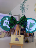 Moana Princess Disney Minnie and Mickey Inspired Light Mouse Ears Headband - Disney World Magic Kingdom Green Emerald White Black