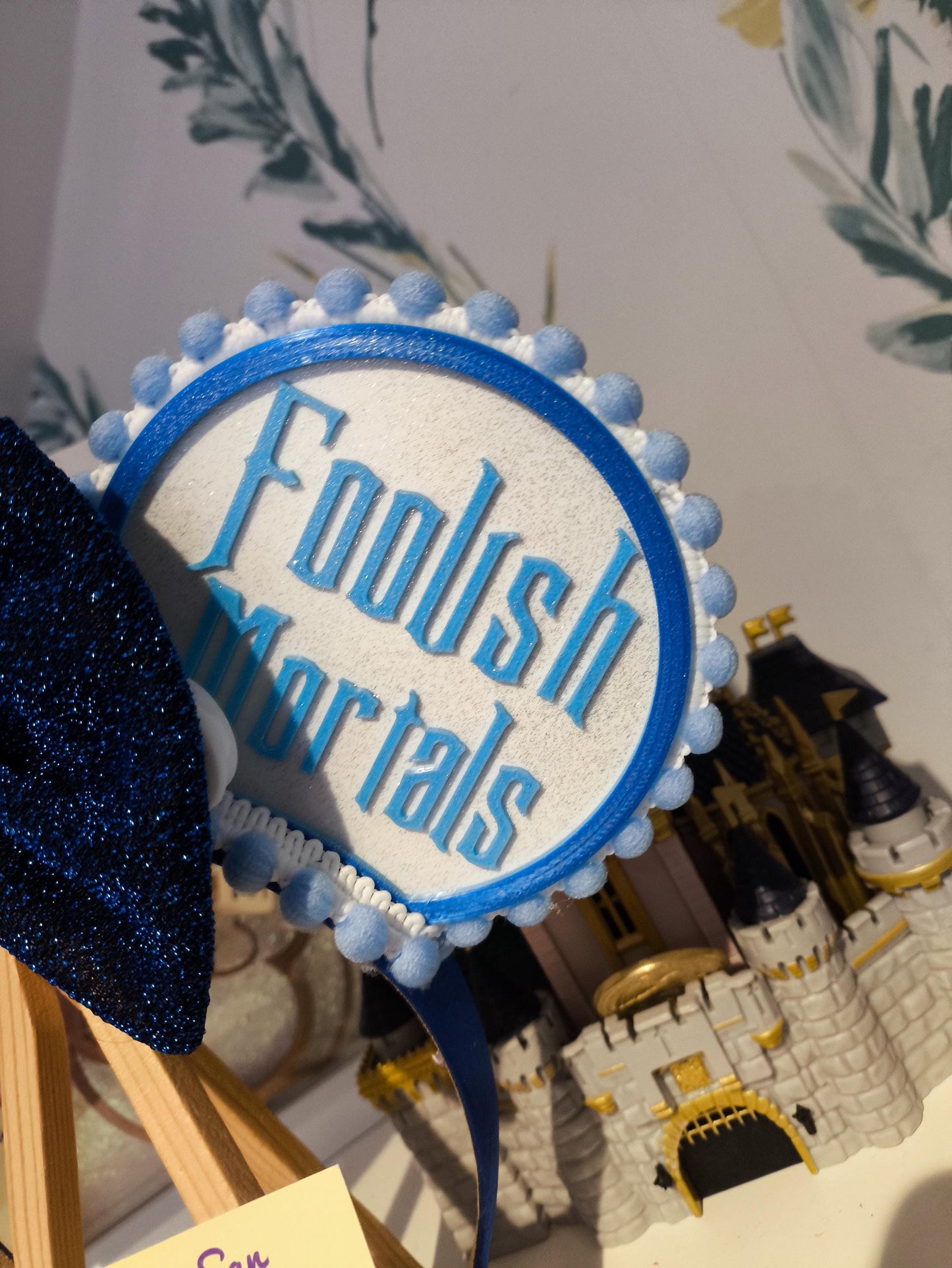 Haunted Mansion Madame Light Disney Minnie and Mickey Inspired Mouse Ears Headband - Magic Kingdom Disneyland Paris Blue White Black
