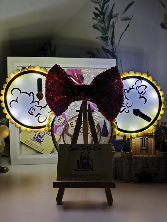 Animators Palette Cruise Disney Minnie and Mickey Inspired Light Mouse Ears Headband- Red Yellow Purple White Pink