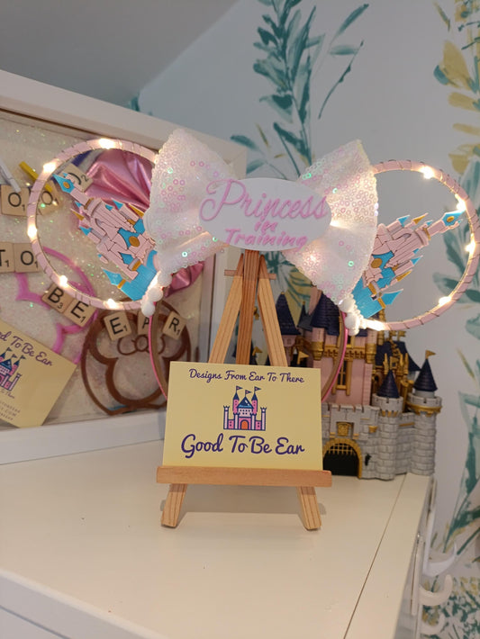 Personalised Custom Sleeping Beauty Princess Aurora Castle Disney Minnie and Mickey Inspired Light Mouse Ears Headband - Disney Land Paris
