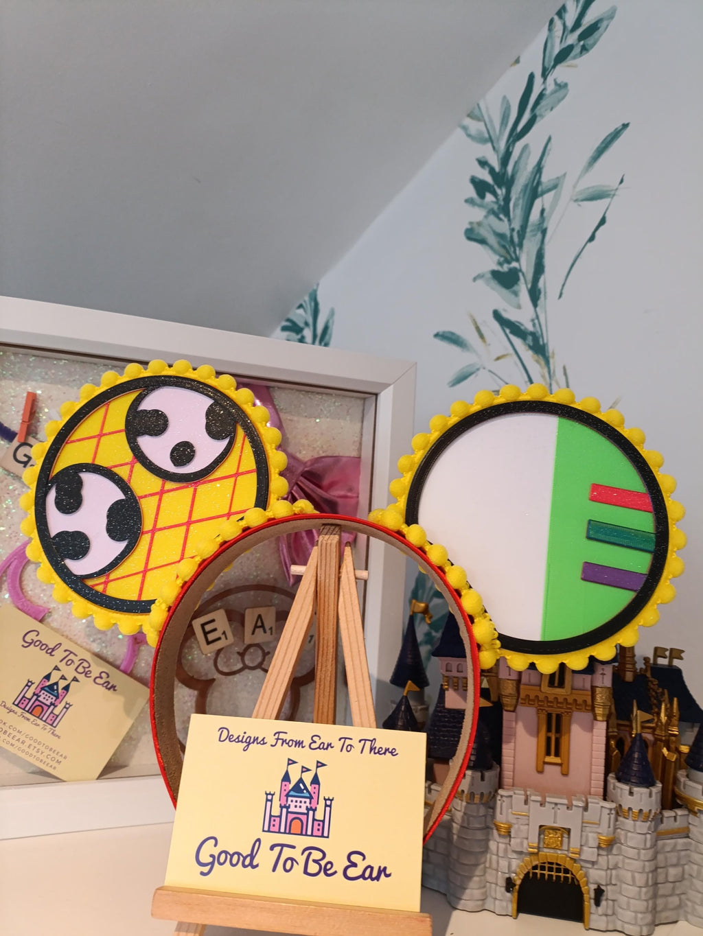 Woody Buzz Toy Story Disney Minnie and Mickey Inspired Mouse Style Ears Headband Bowless No Bow Sparkly Yellow Red Green