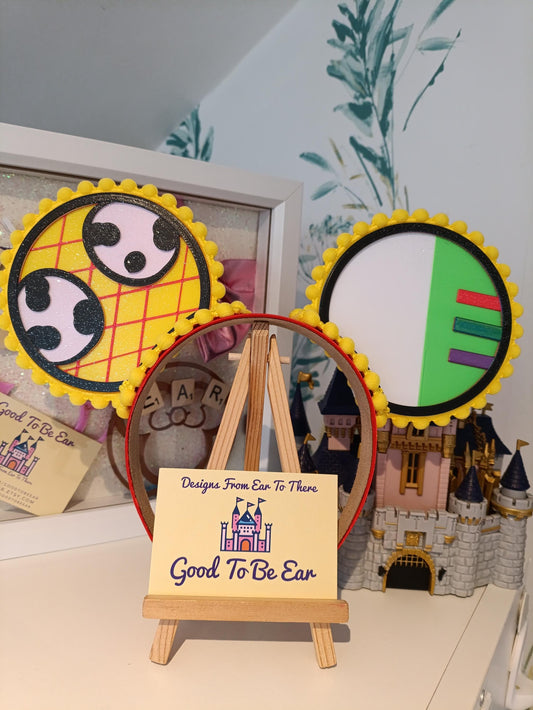 Woody Buzz Toy Story Disney Minnie and Mickey Inspired Mouse Style Ears Headband Bowless No Bow Sparkly Yellow Red Green