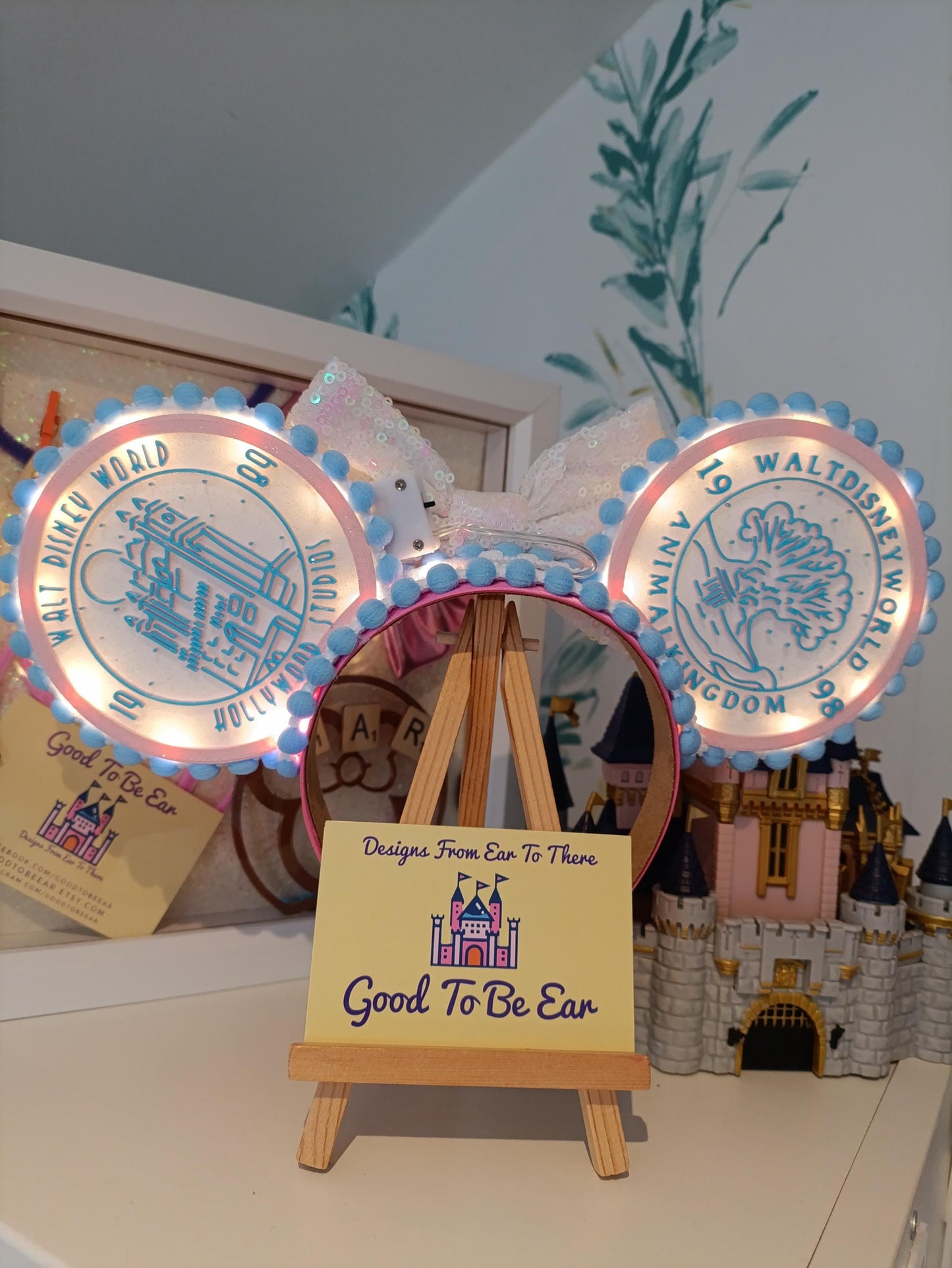 Four Parks Disney Minnie and Mickey Inspired Light Mouse Ears Headband- Disney World Magic Kingdom Hollywood Studios Epcot Animal Kingdom